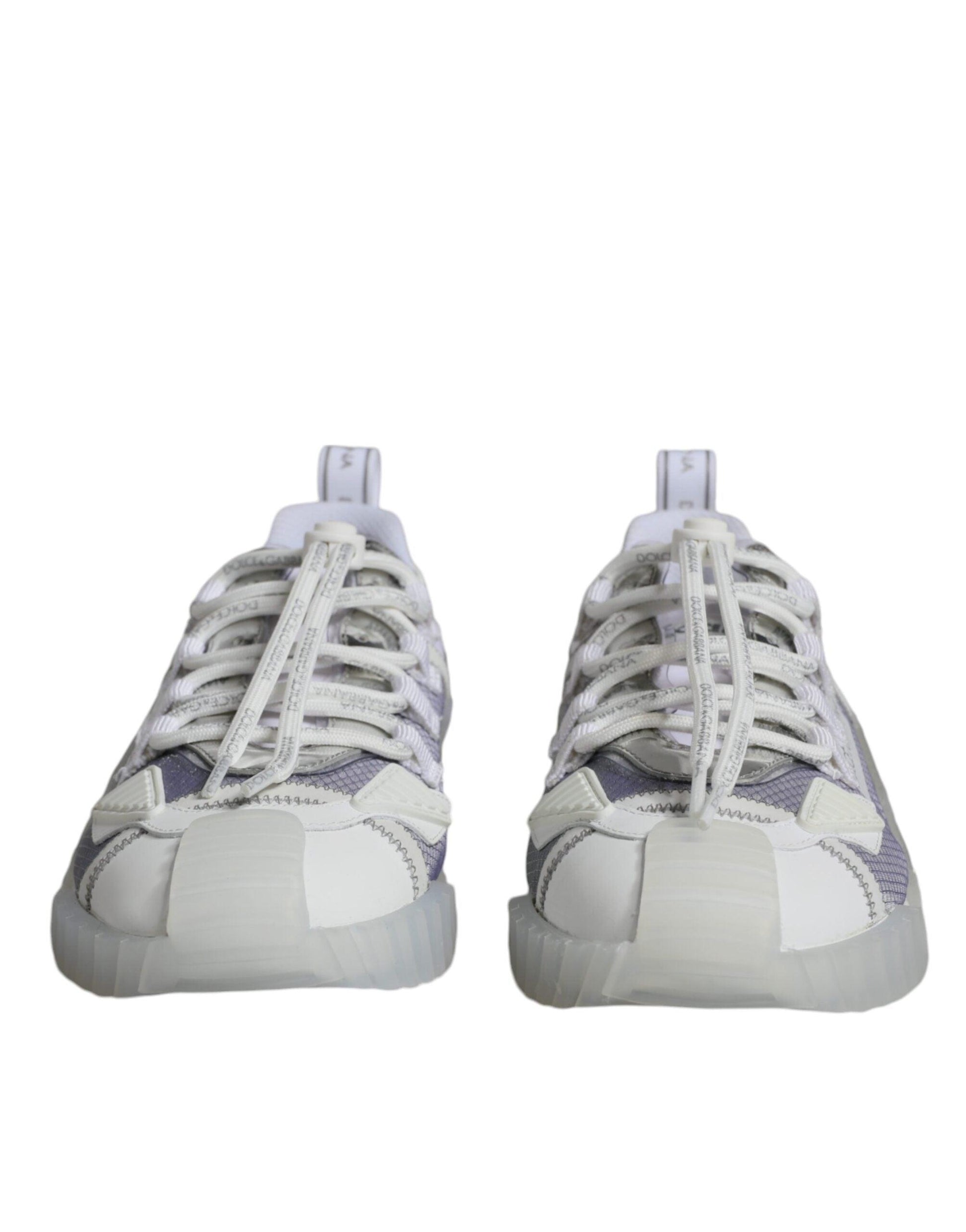 Dolce & Gabbana White Silver Low Top NS1 Sneakers Shoes - Arichezz.store