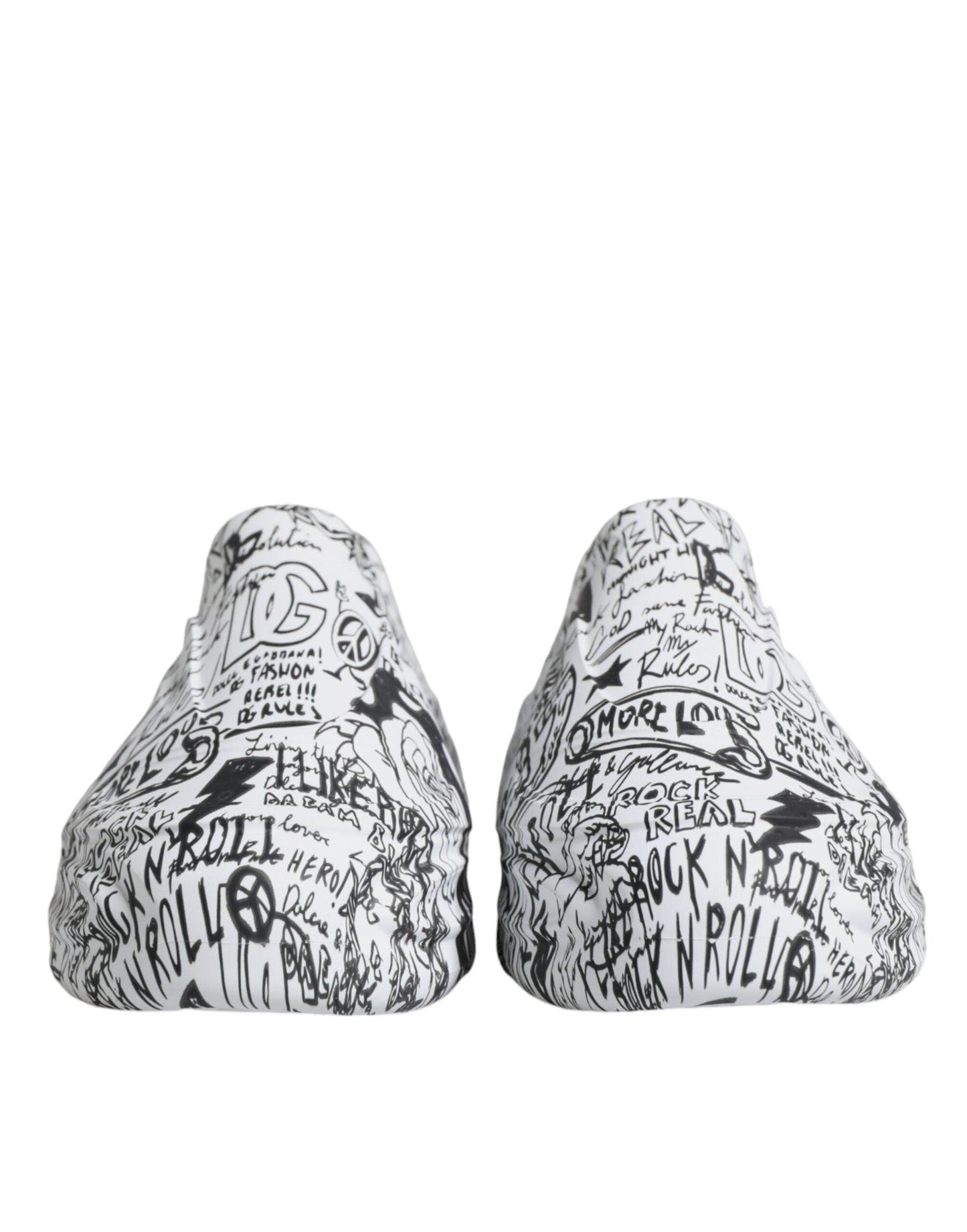 Dolce & Gabbana White Black Graffiti Daymaster Sneakers Shoes - Arichezz.store