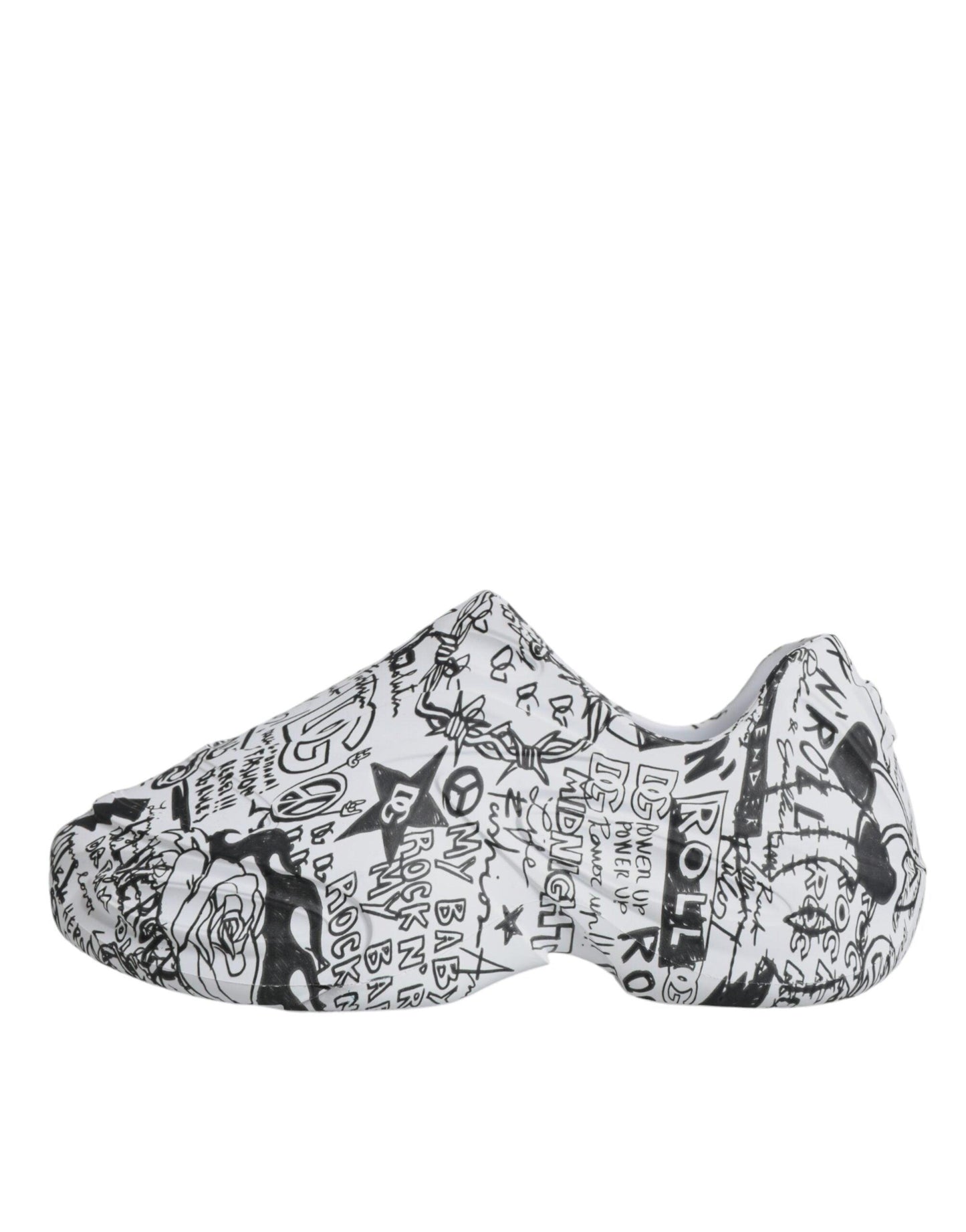 Dolce & Gabbana White Black Graffiti Daymaster Sneakers Shoes - Arichezz.store