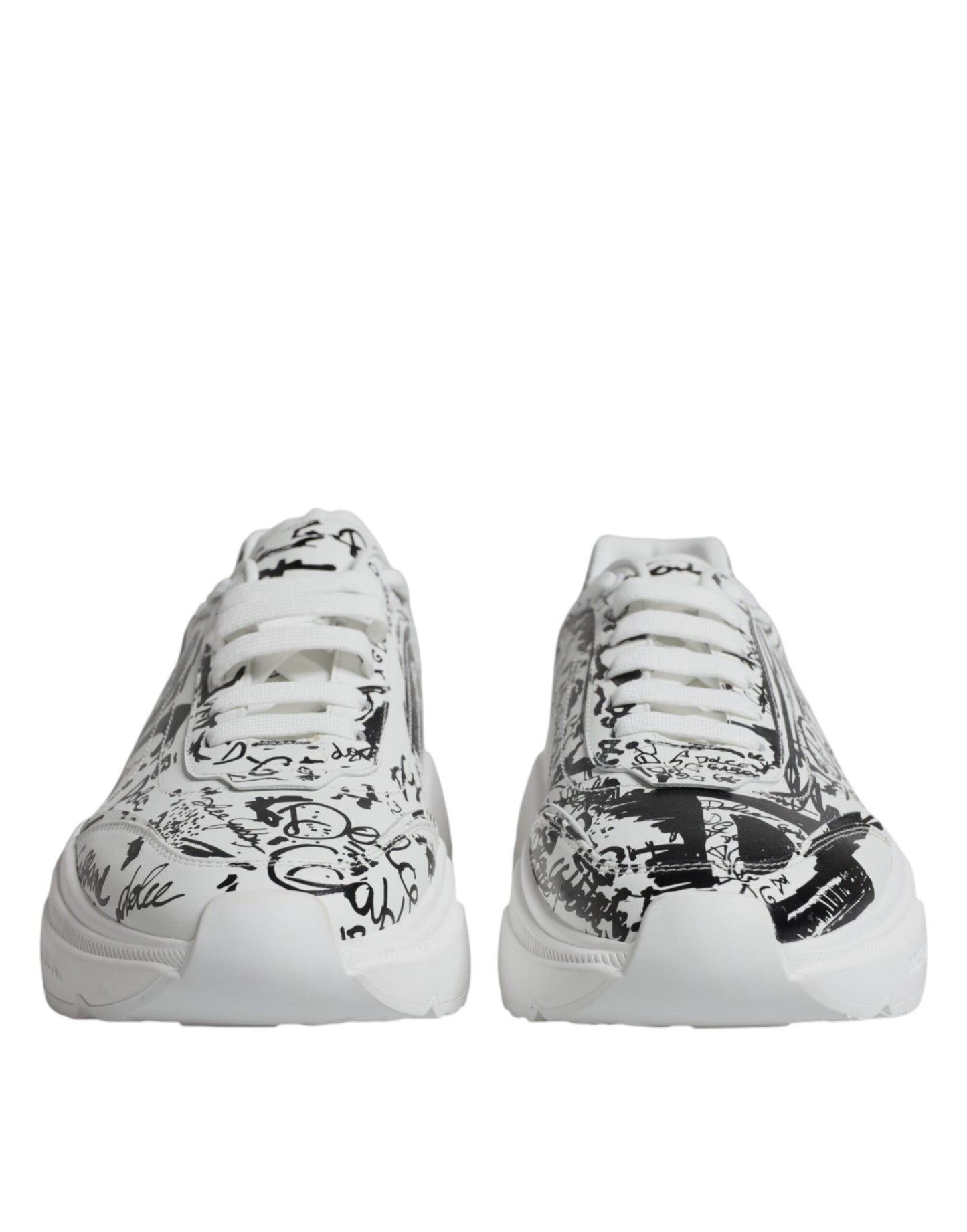 Dolce & Gabbana White Black Graffiti Daymaster Sneakers Shoes - Arichezz.store