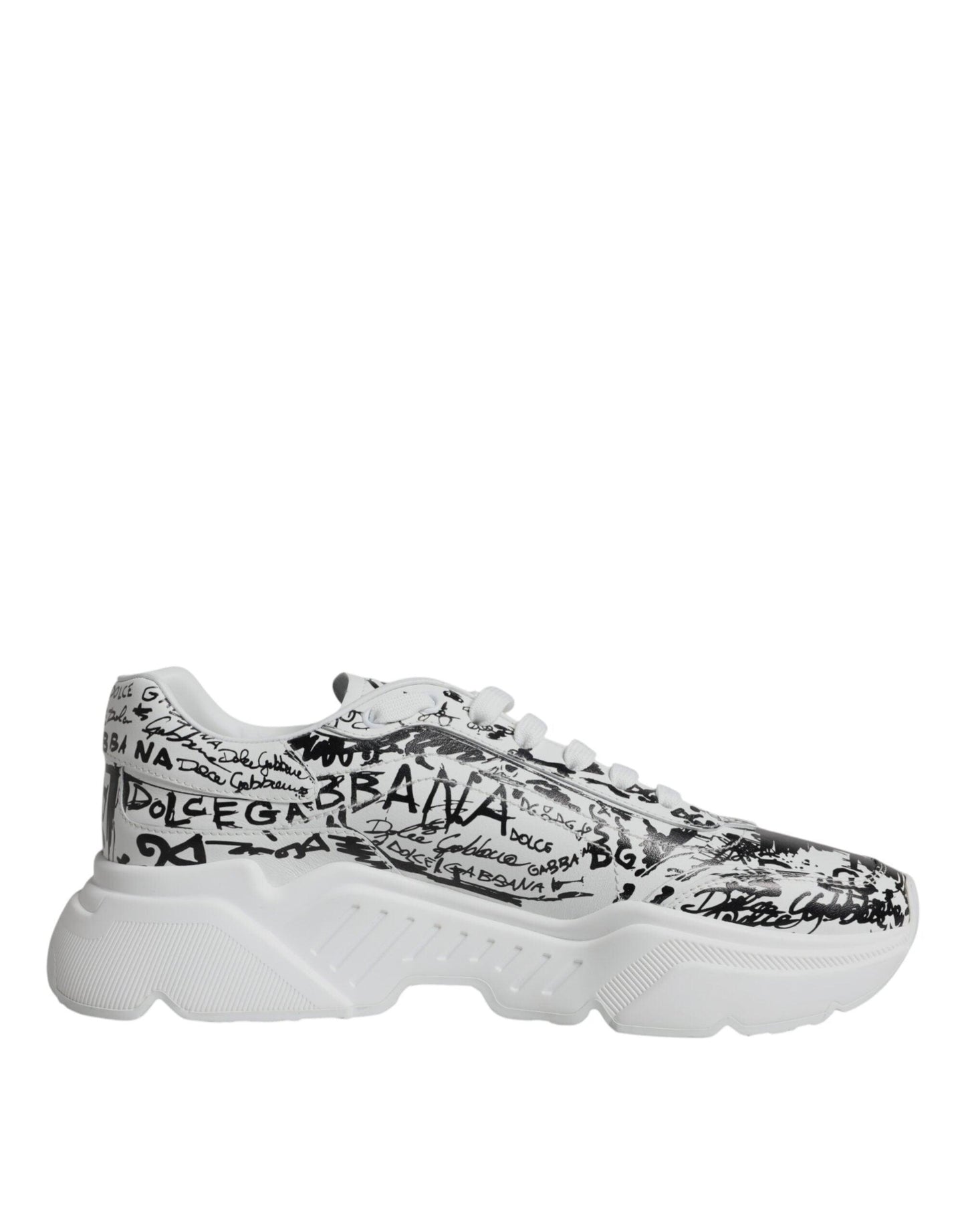 Dolce & Gabbana White Black Graffiti Daymaster Sneakers Shoes - Arichezz.store