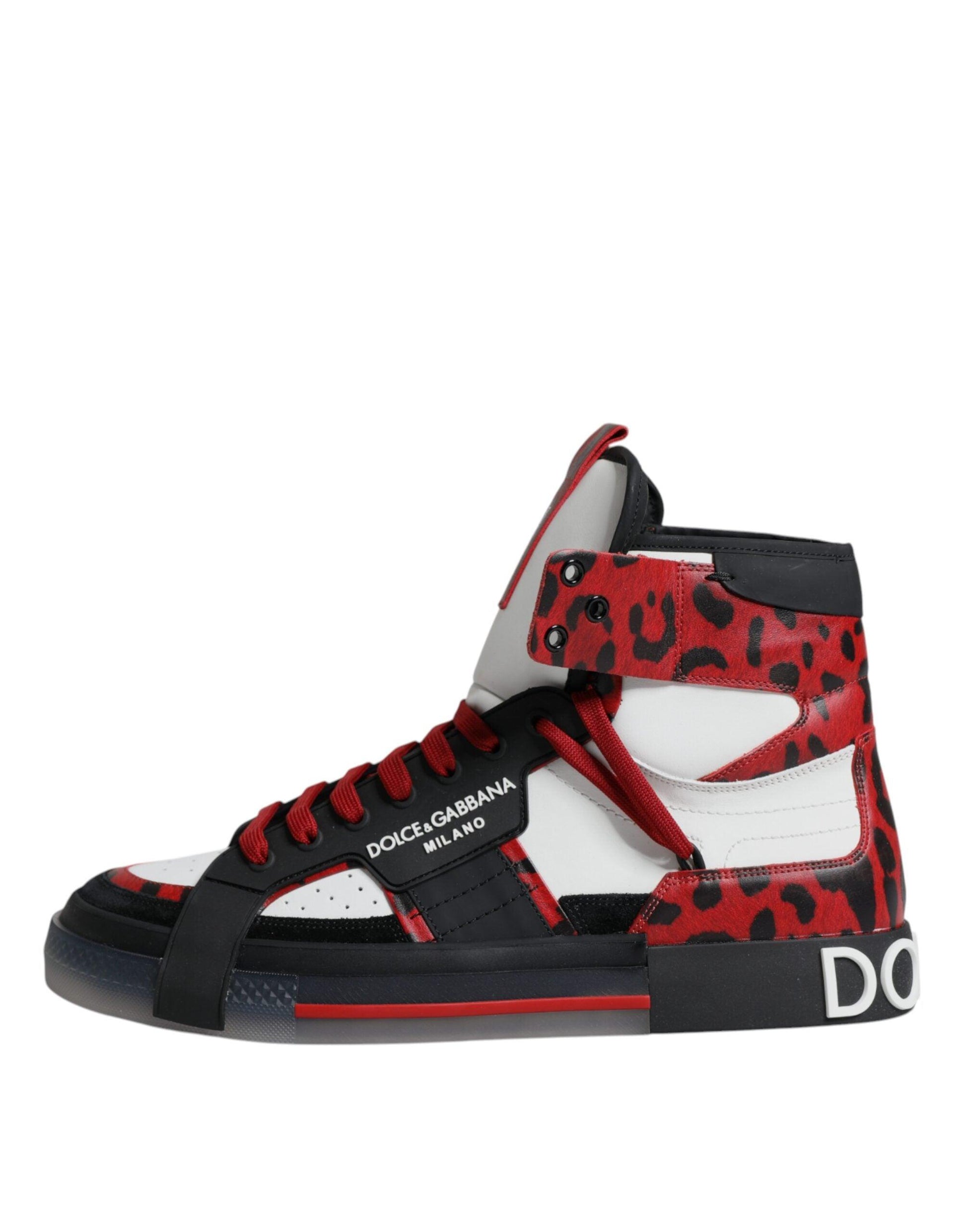 Dolce & Gabbana Multicolor Leather High Top Sneakers Shoes - Arichezz.store