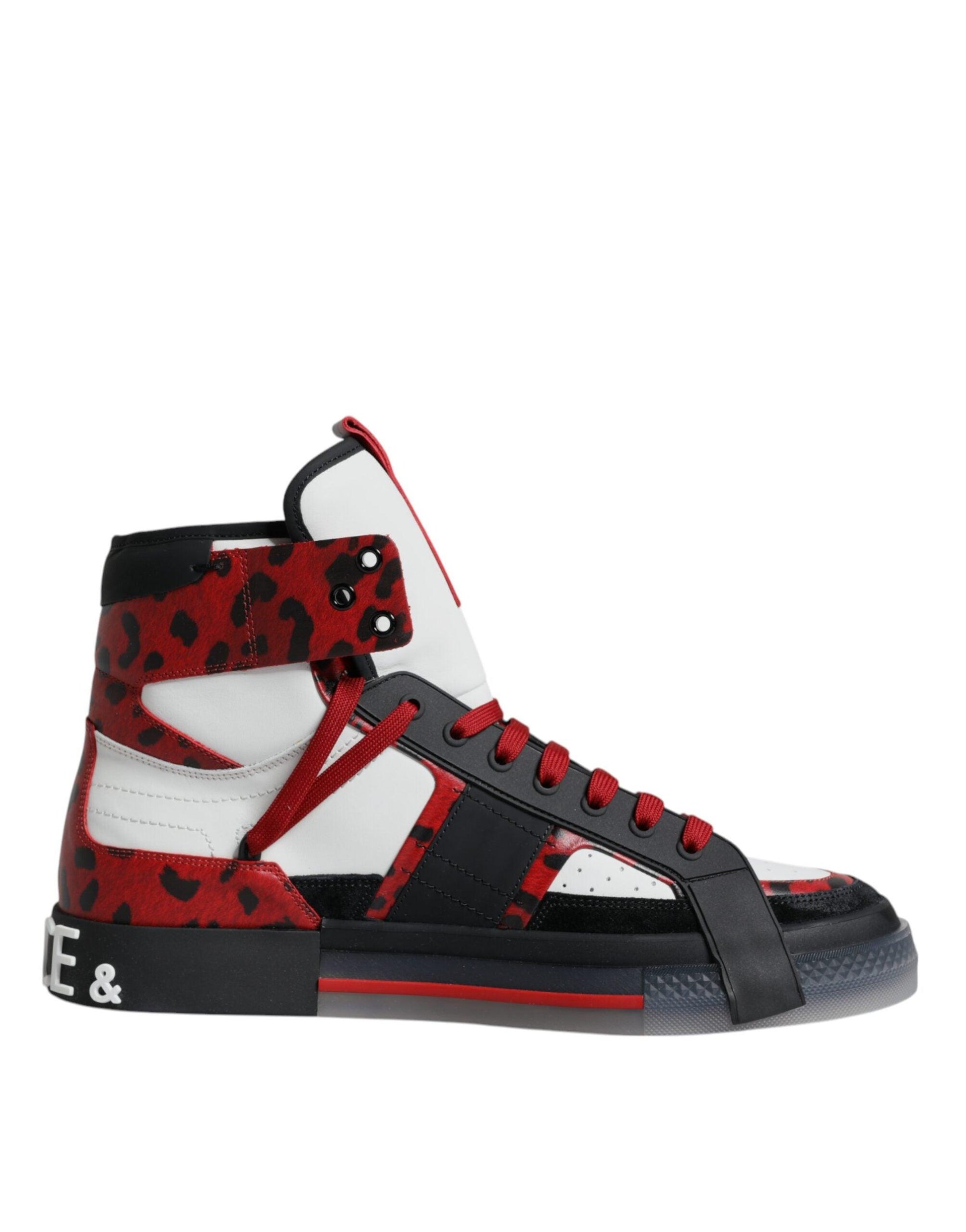 Dolce & Gabbana Multicolor Leather High Top Sneakers Shoes - Arichezz.store