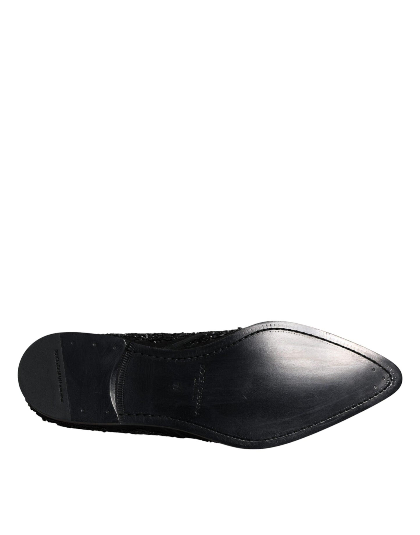 Dolce & Gabbana Black Embellished Suede Derby Formal Shoes - Arichezz.store