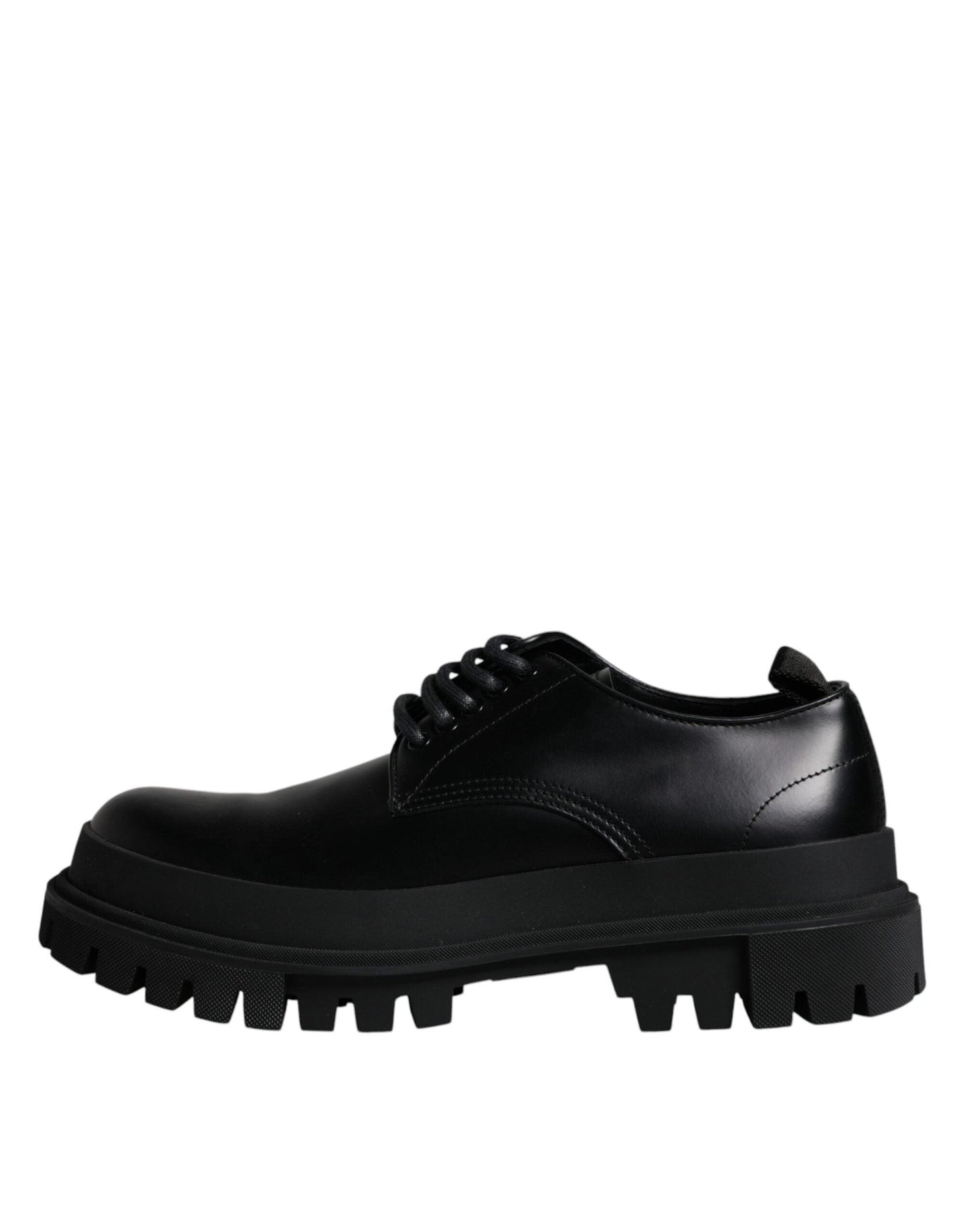 Dolce & Gabbana Black Leather Lace Up Trekking Dress Shoes - Arichezz.store