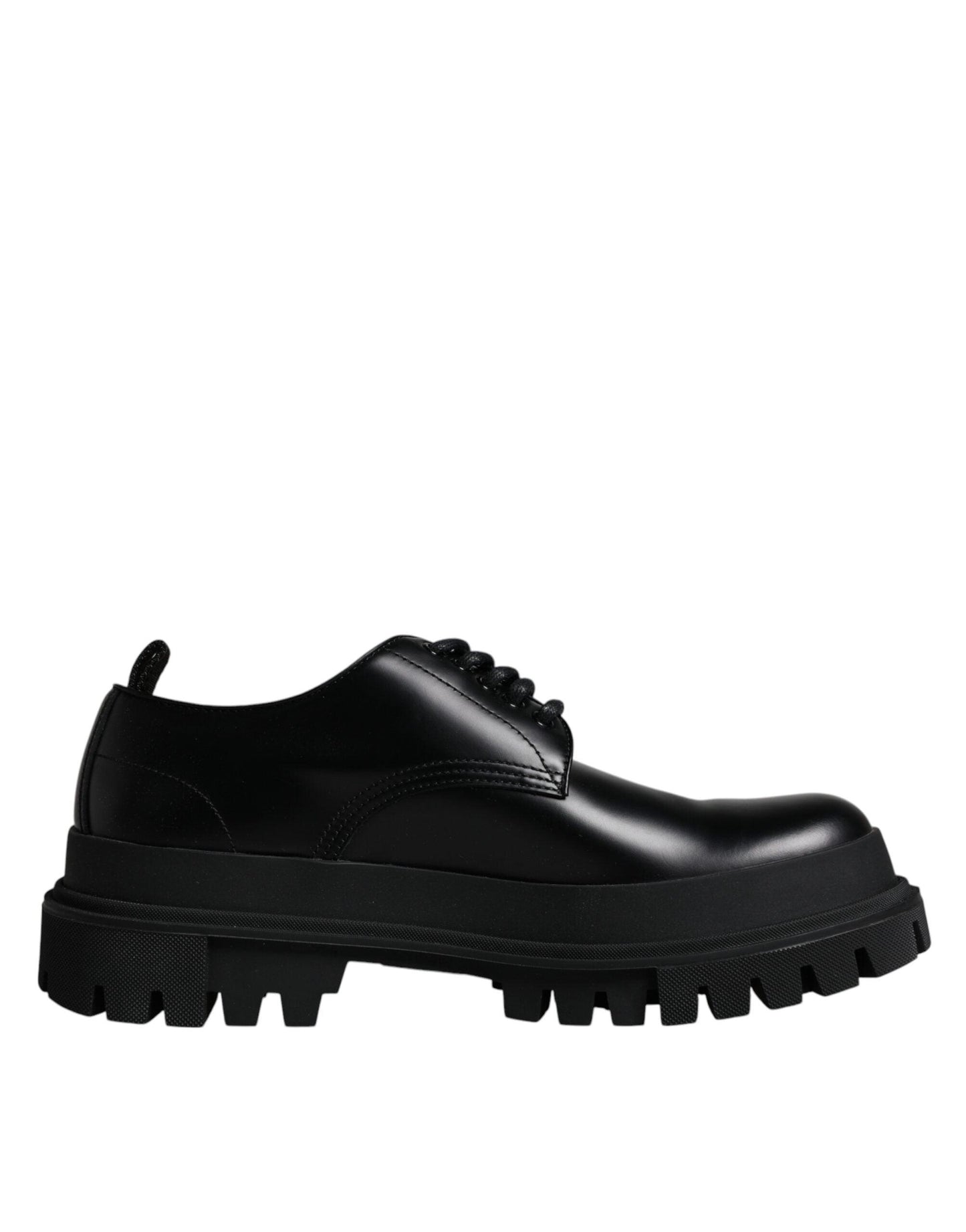 Dolce & Gabbana Black Leather Lace Up Trekking Dress Shoes - Arichezz.store