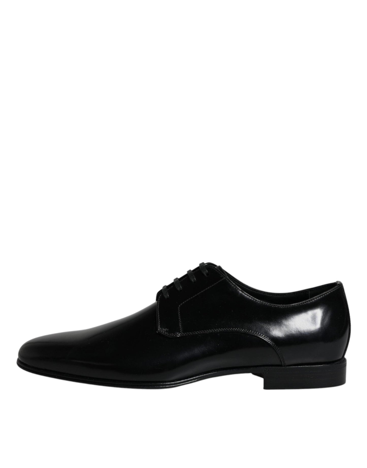 Dolce & Gabbana Black Leather Lace Up Men Derby Formal Shoes - Arichezz.store