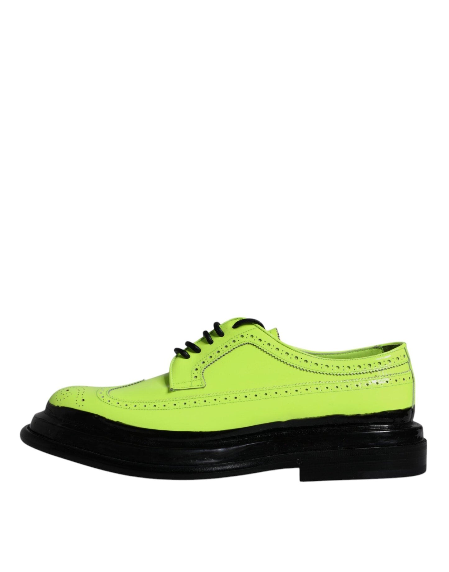 Dolce & Gabbana Neon Green Leather Lace Up Derby Dress Shoes - Arichezz.store