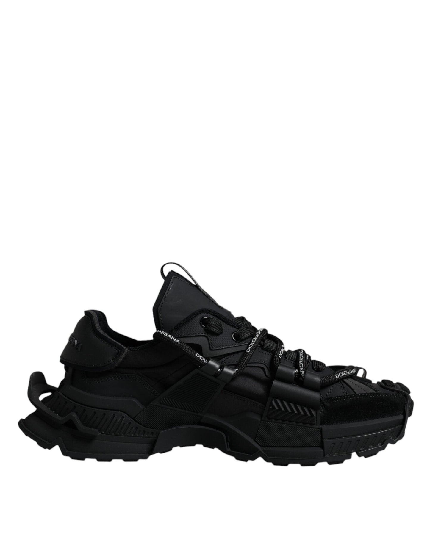 Dolce & Gabbana Black Low Top Space Lace Up Sneakers Shoes - Arichezz.store