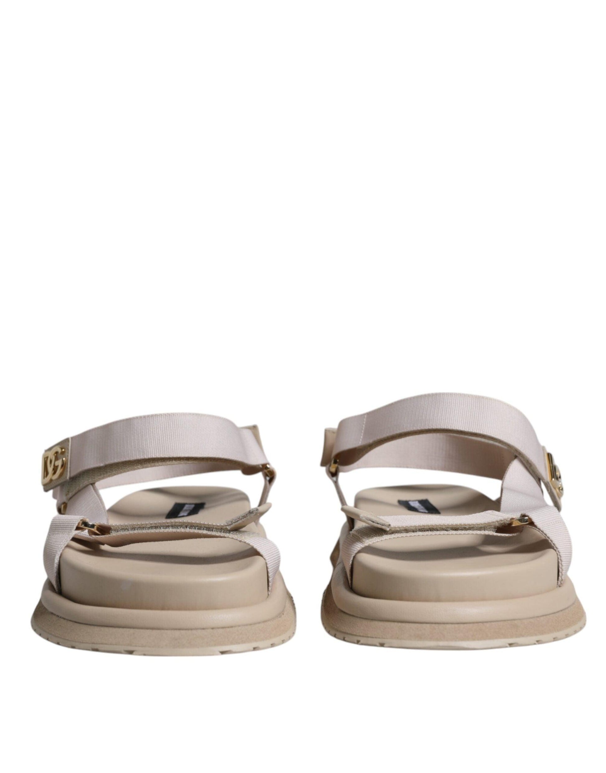 Dolce & Gabbana Beige Nappa Devotion Strap Men Sandals Shoes - Arichezz.store