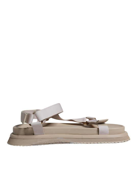 Dolce & Gabbana Beige Nappa Devotion Strap Men Sandals Shoes - Arichezz.store