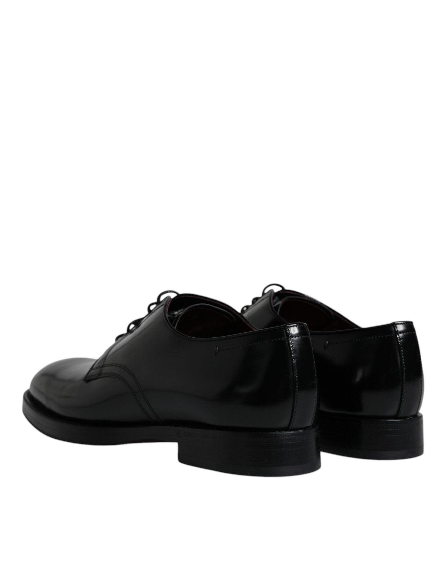 Dolce & Gabbana Black Leather Lace Up Men Derby Formal Shoes - Arichezz.store