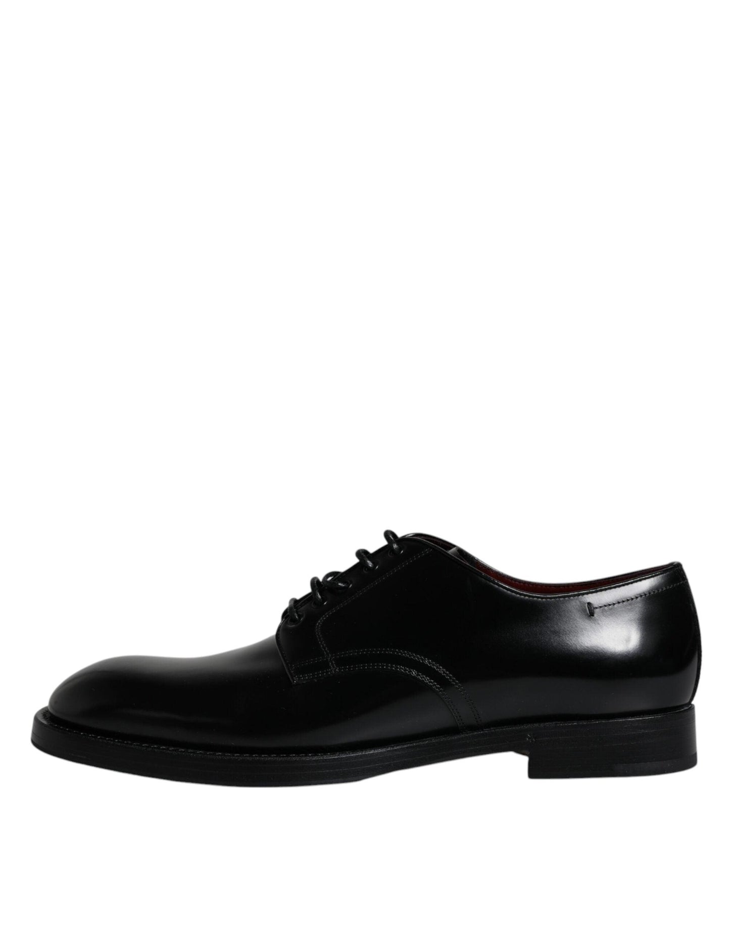 Dolce & Gabbana Black Leather Lace Up Men Derby Formal Shoes - Arichezz.store