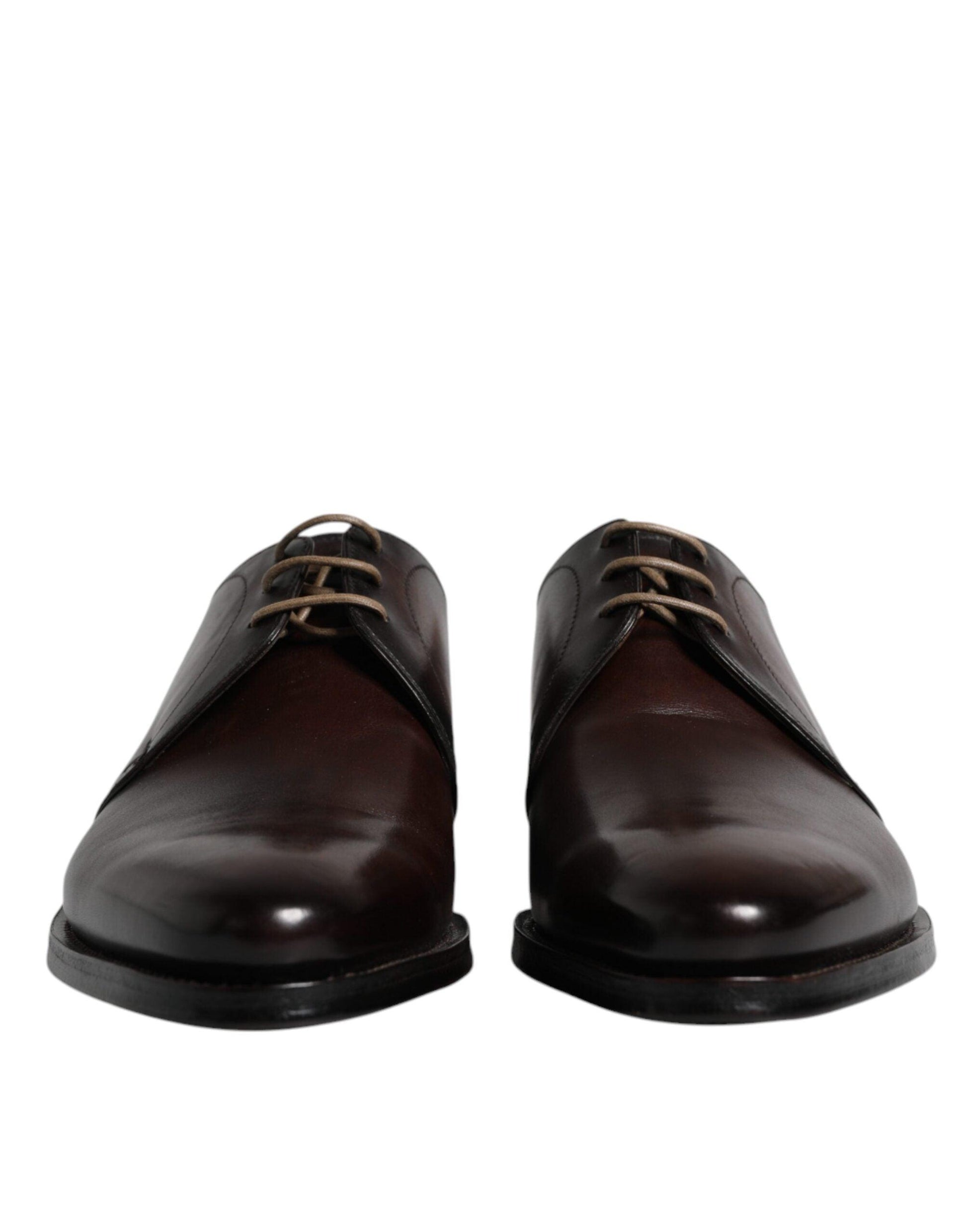 Dolce & Gabbana Black Leather Lace Up Men Derby Formal Shoes - Arichezz.store