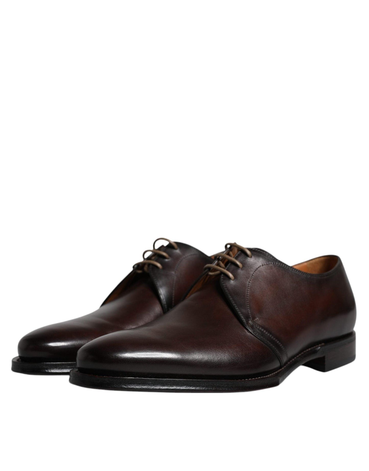 Dolce & Gabbana Black Leather Lace Up Men Derby Formal Shoes - Arichezz.store