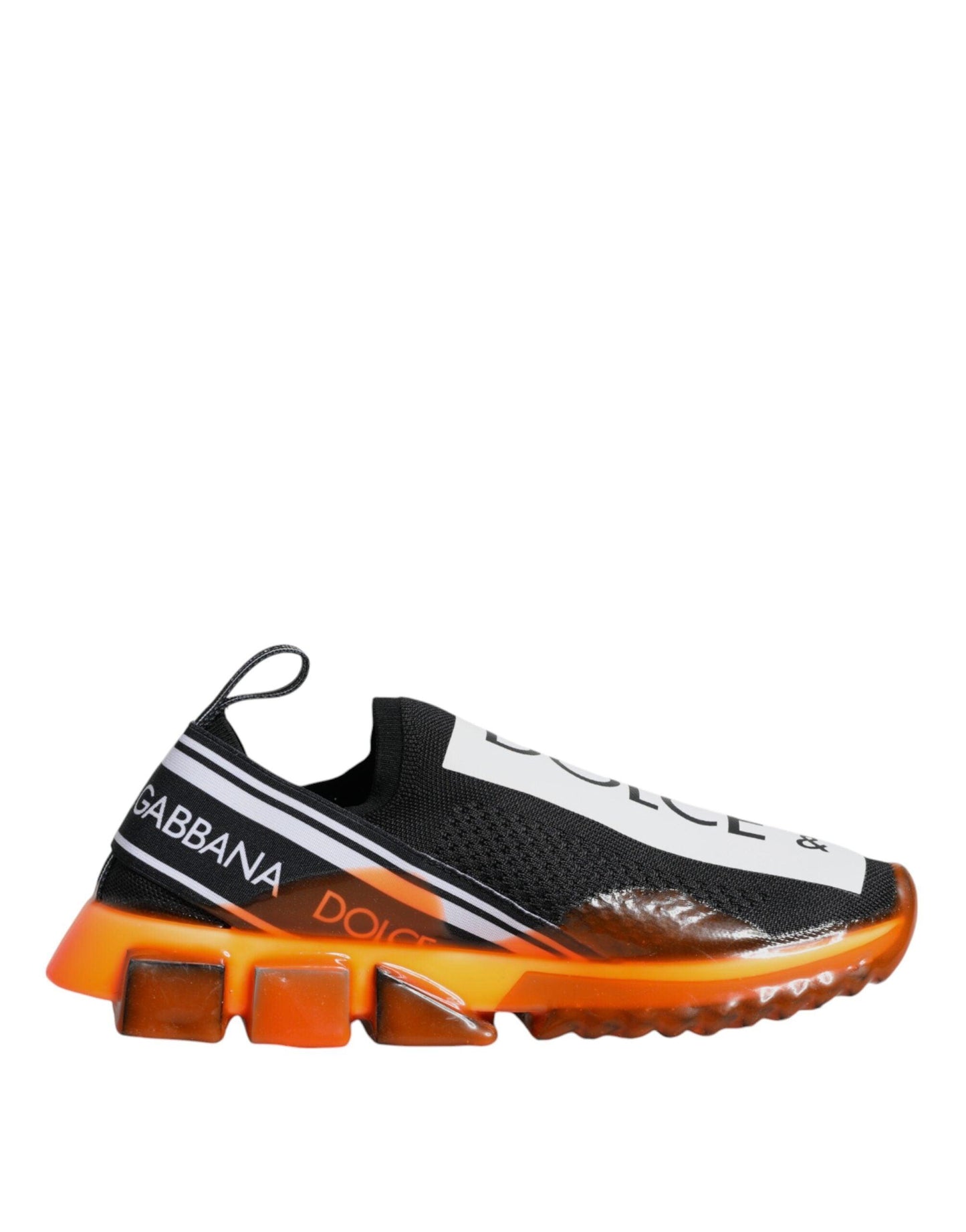 Dolce & Gabbana Black Orange Sorrento Slip On Sneakers Shoes - Arichezz.store