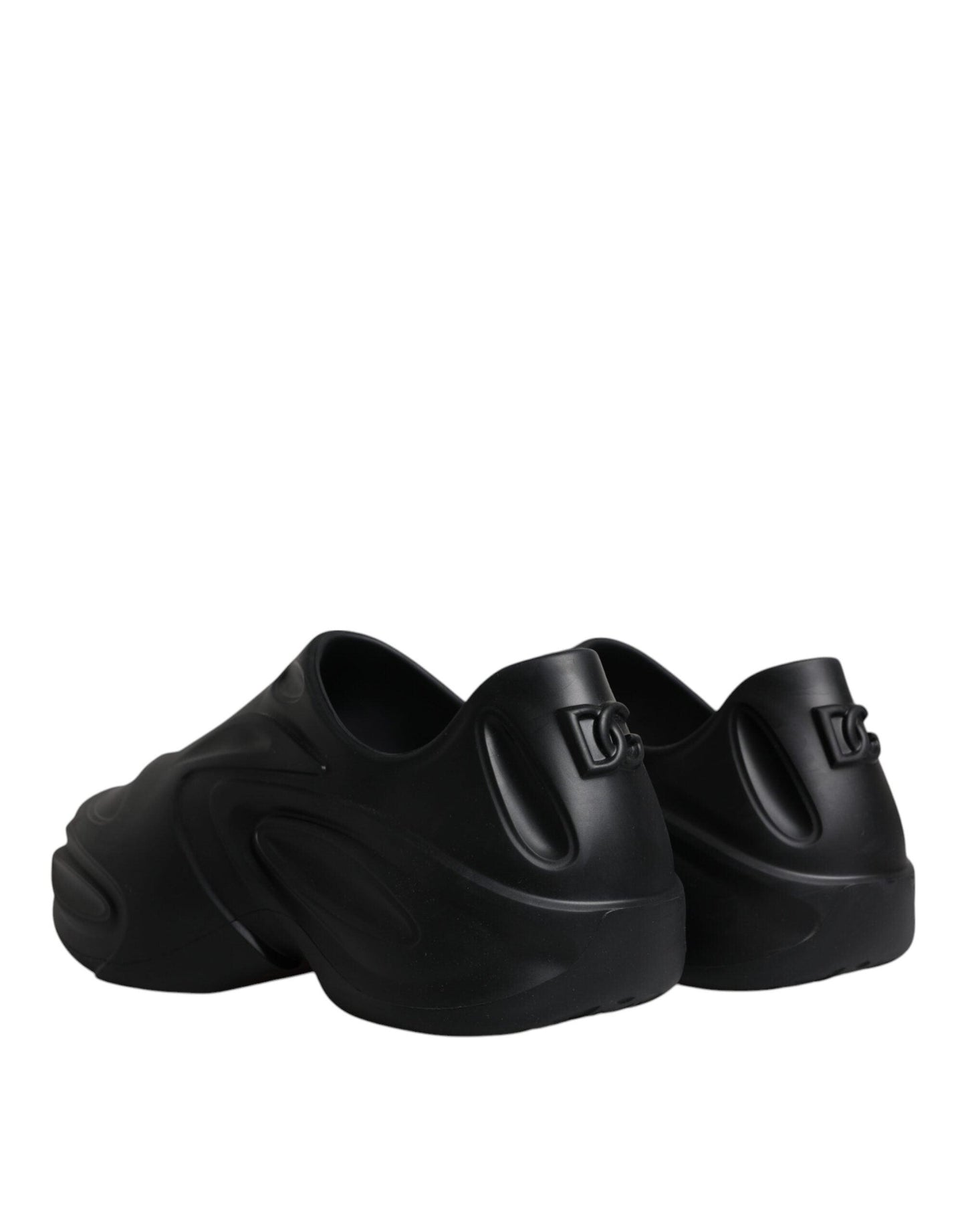 Dolce & Gabbana Black Foiled Rubber Toy Low Top Sneakers Shoes - Arichezz.store