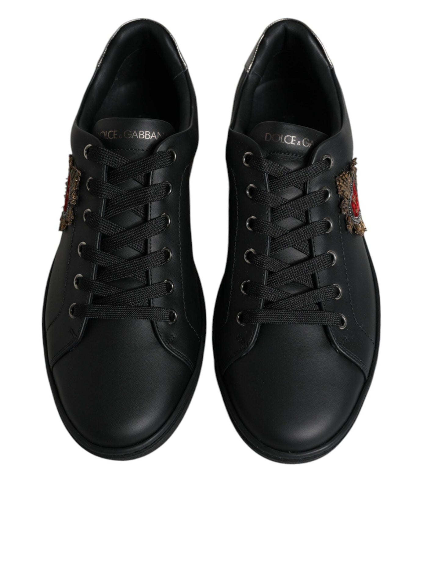 Dolce & Gabbana Black London Sacred Heart Men Sneakers Shoes - Arichezz.store