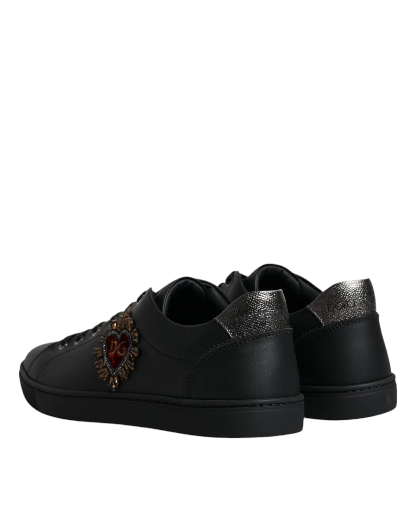 Dolce & Gabbana Black London Sacred Heart Men Sneakers Shoes - Arichezz.store