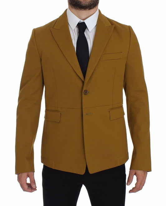 Dolce & Gabbana Elegant Yellow Cotton Blend Casual Blazer - Arichezz.store