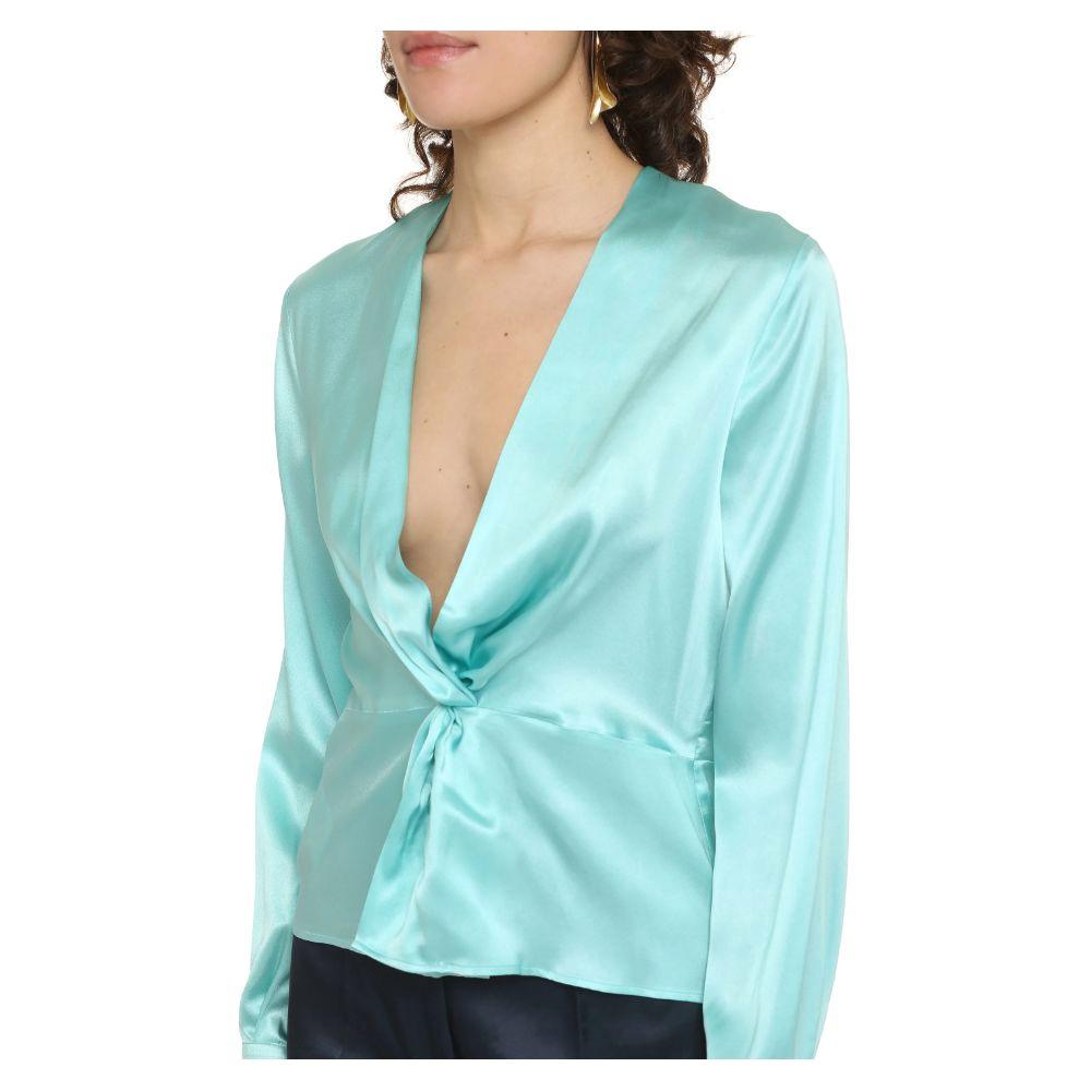 PINKO Green Silk Women Blouse - Arichezz.store