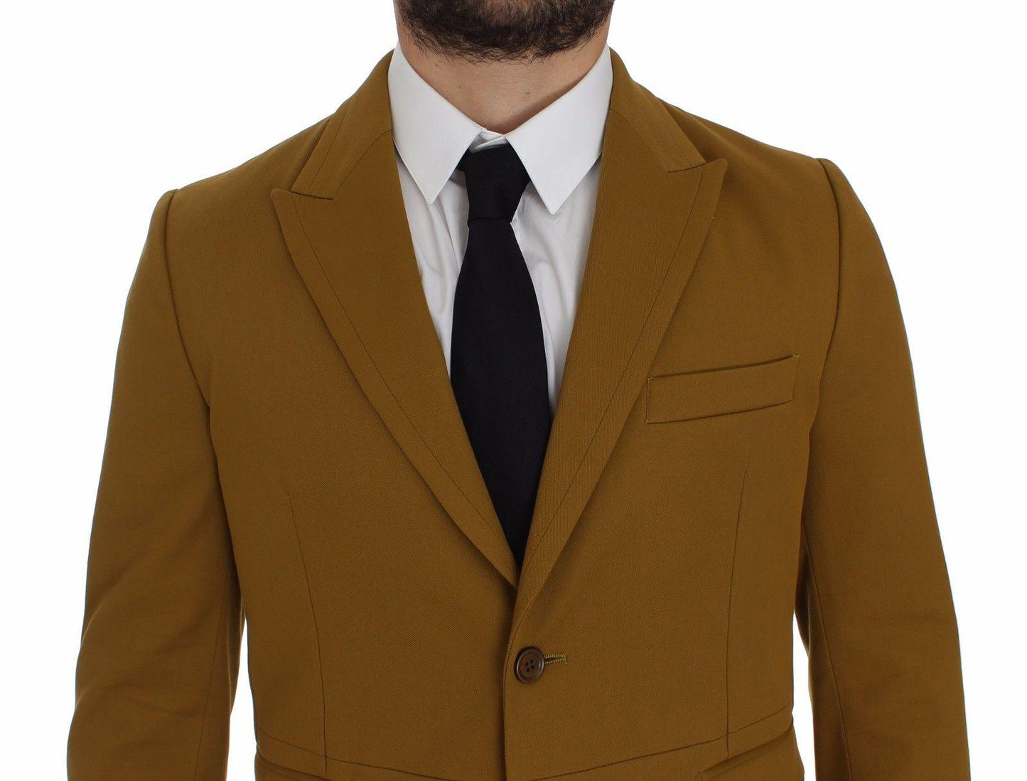 Dolce & Gabbana Elegant Yellow Cotton Blend Casual Blazer - Arichezz.store