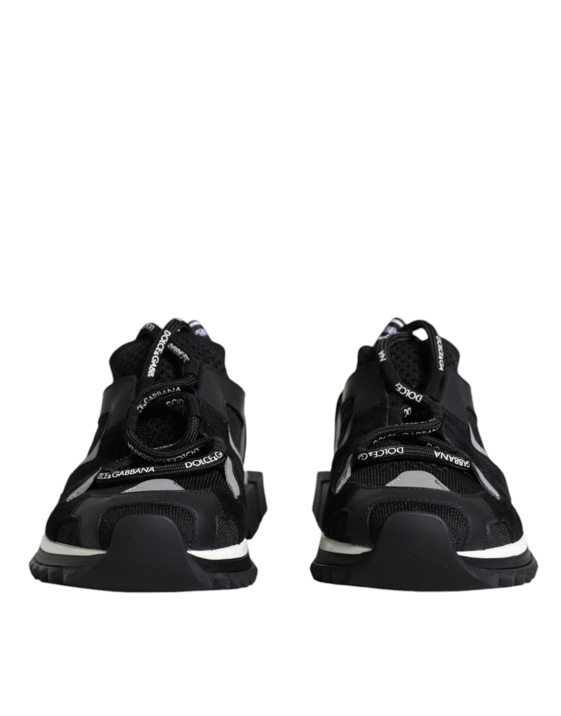 Dolce & Gabbana Black Mesh Sorrento Trekking Sneakers Shoes - Arichezz.store