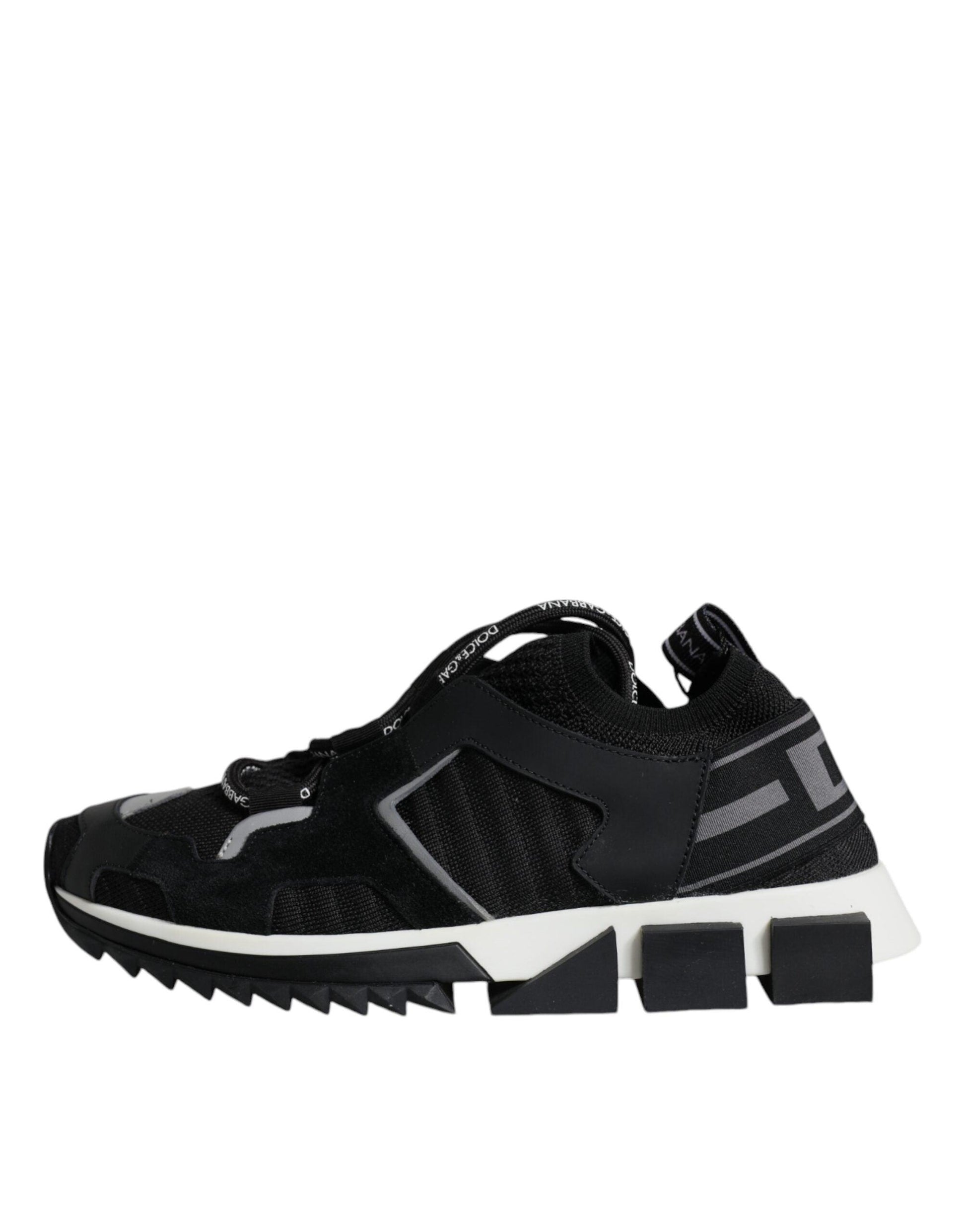 Dolce & Gabbana Black Mesh Sorrento Trekking Sneakers Shoes - Arichezz.store