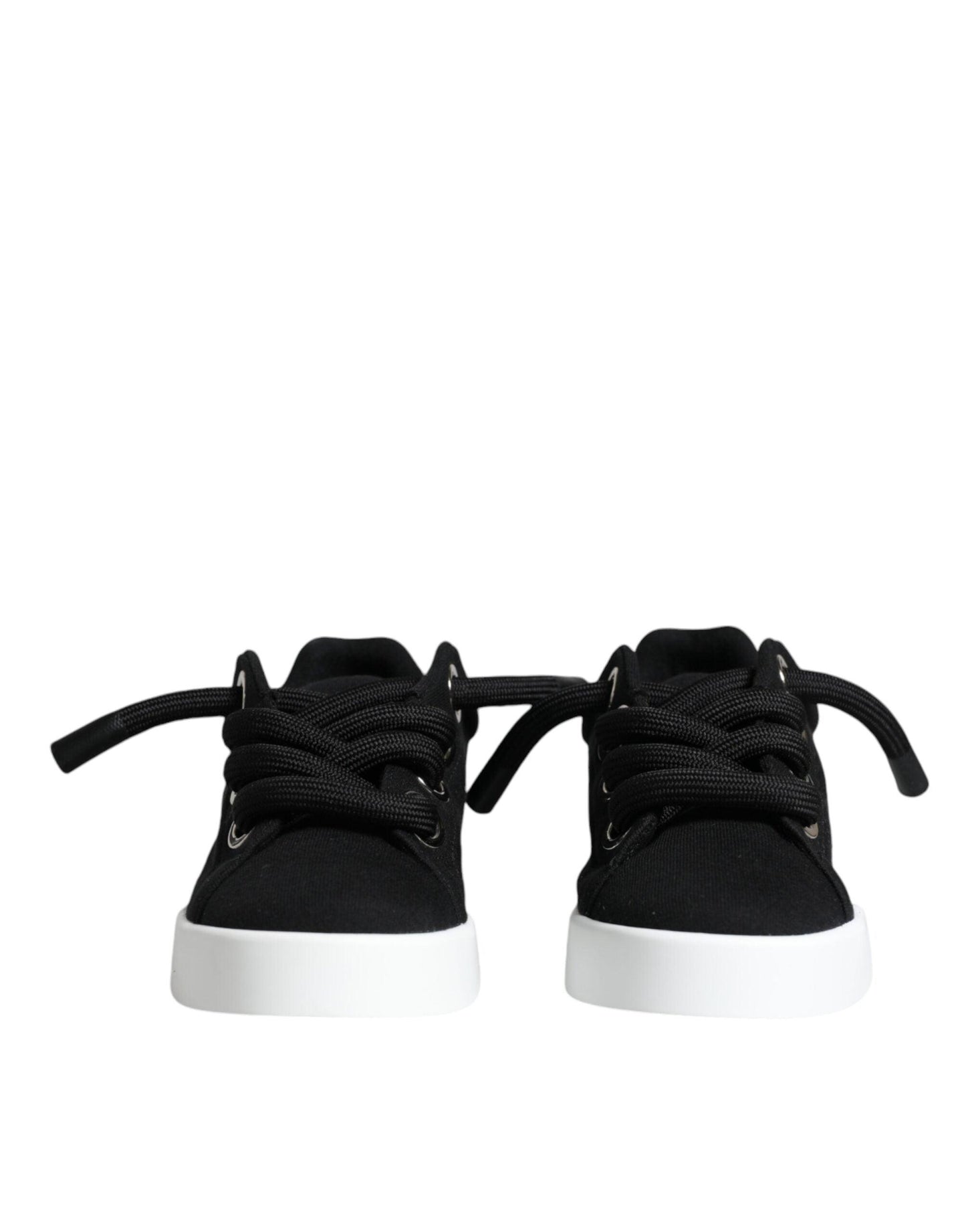 Dolce & Gabbana Black Portofino Low Top Sneakers Shoes - Arichezz.store