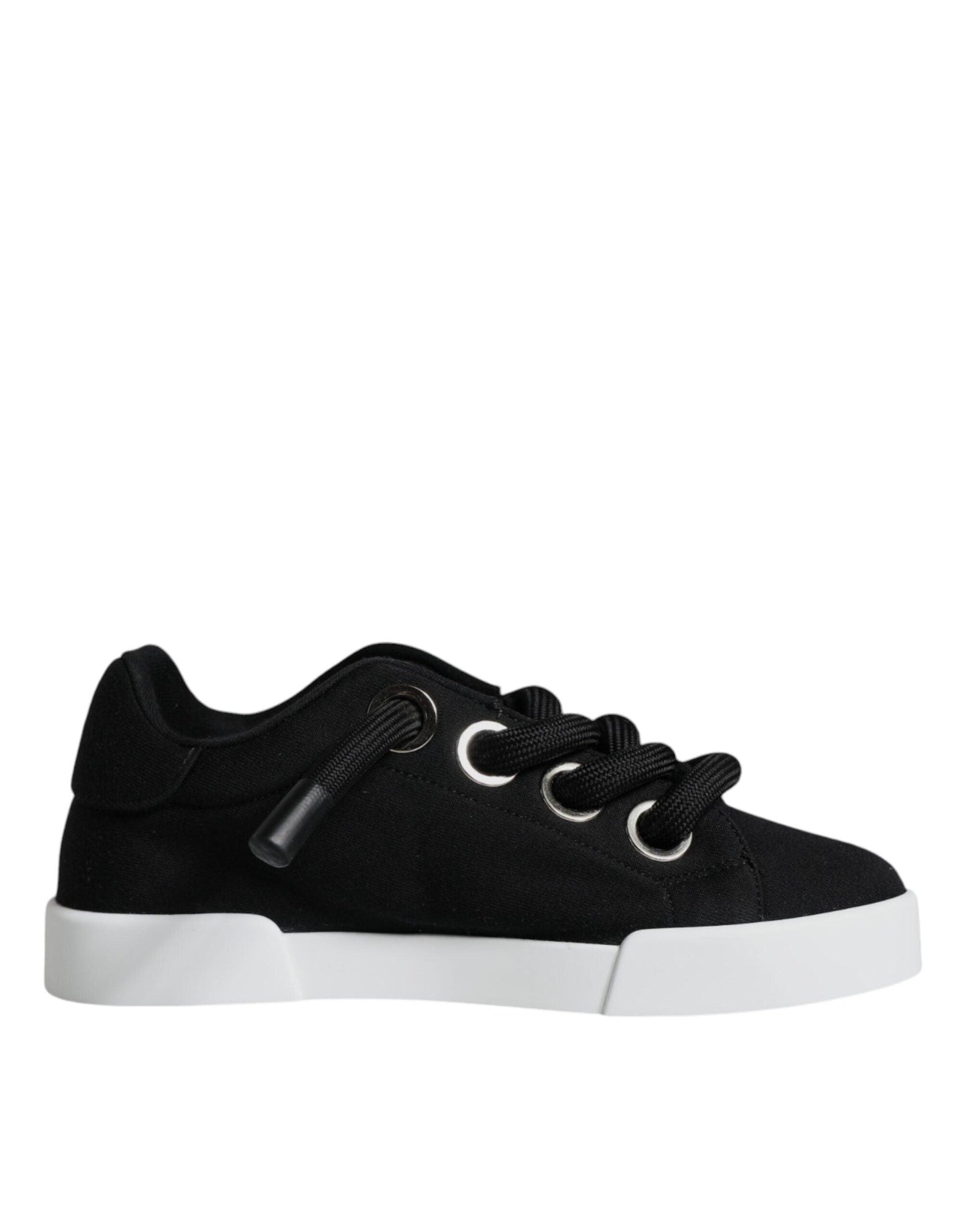 Dolce & Gabbana Black Portofino Low Top Sneakers Shoes - Arichezz.store