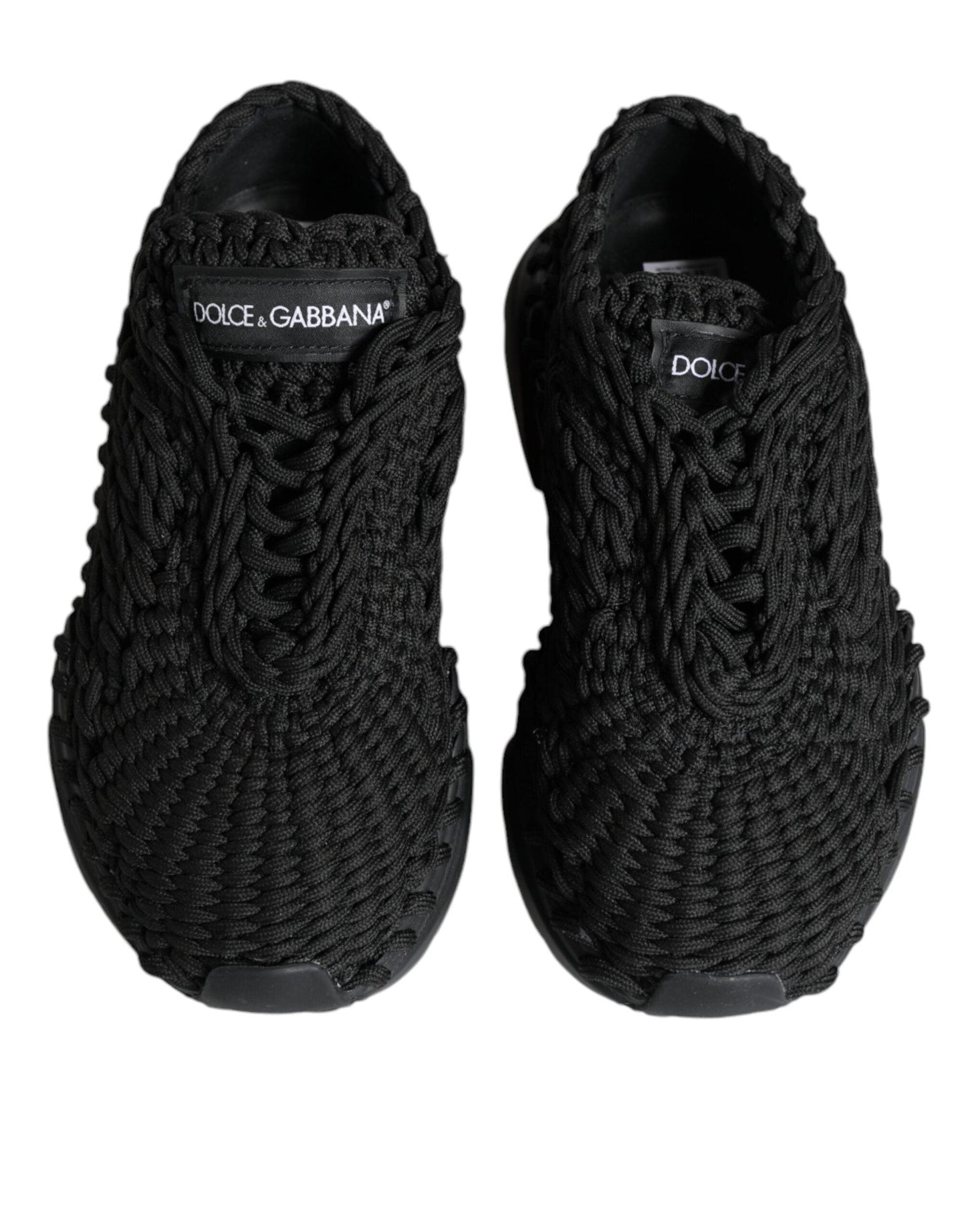 Dolce & Gabbana Black Knitted Daymaster Sneakers Shoes - Arichezz.store