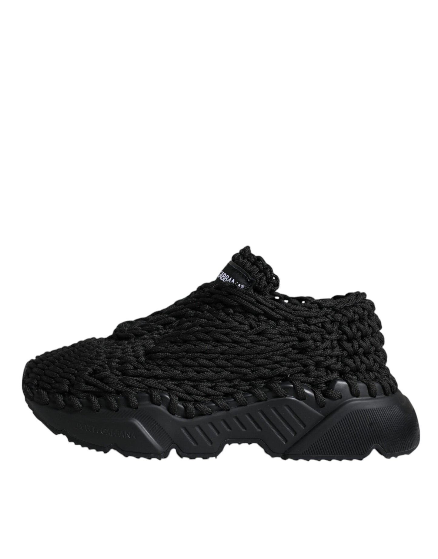 Dolce & Gabbana Black Knitted Daymaster Sneakers Shoes - Arichezz.store