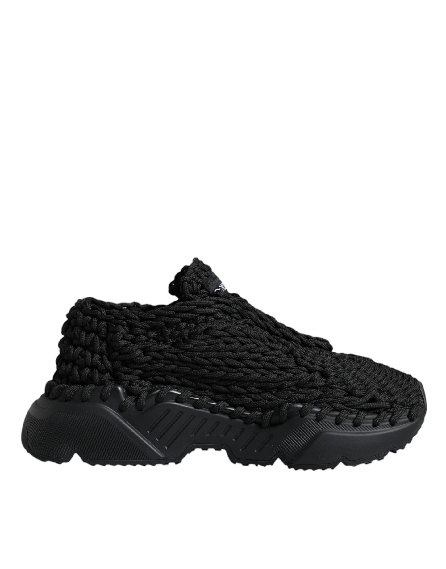 Dolce & Gabbana Black Knitted Daymaster Sneakers Shoes - Arichezz.store