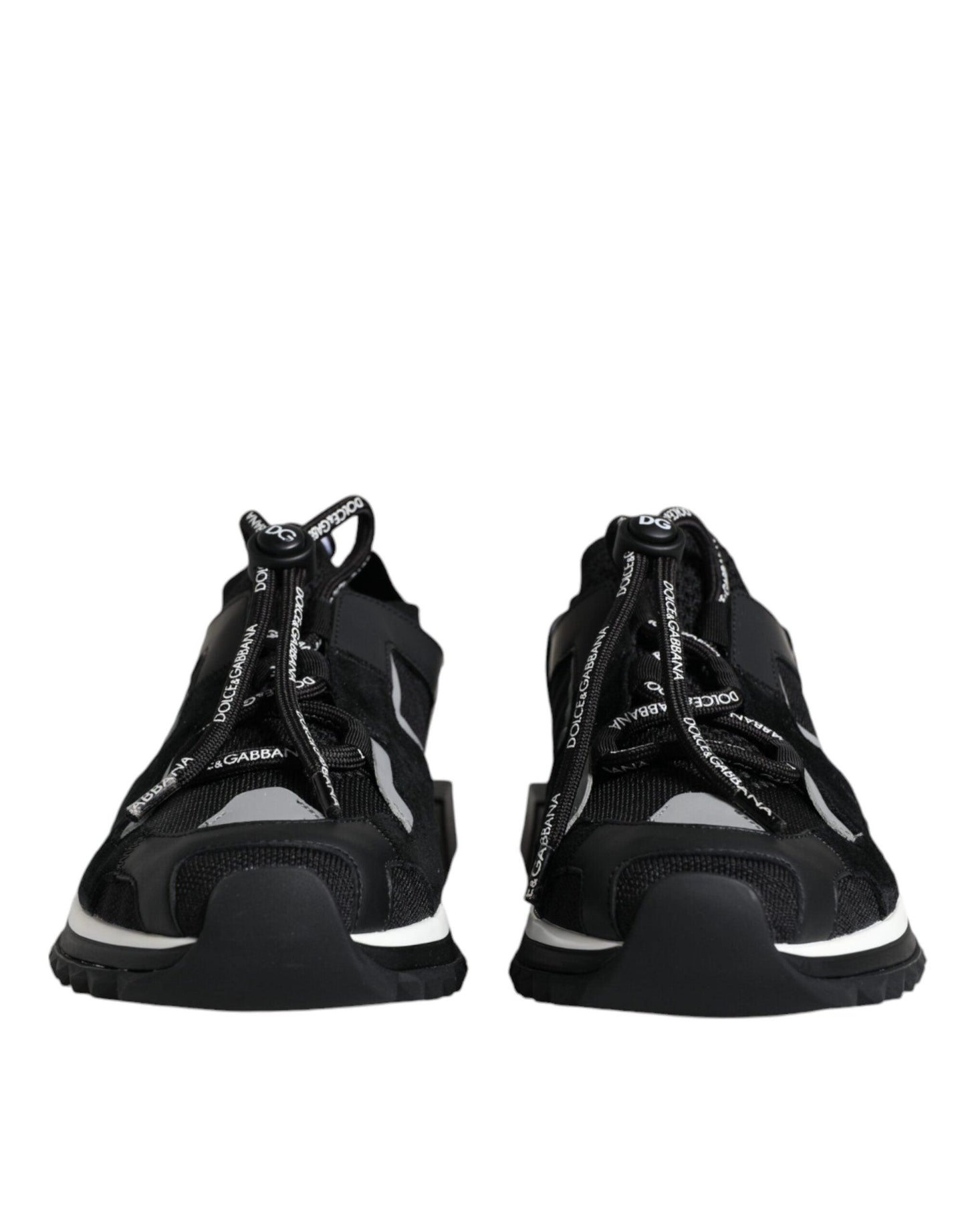 Dolce & Gabbana Black Mesh Sorrento Trekking Sneakers Shoes - Arichezz.store