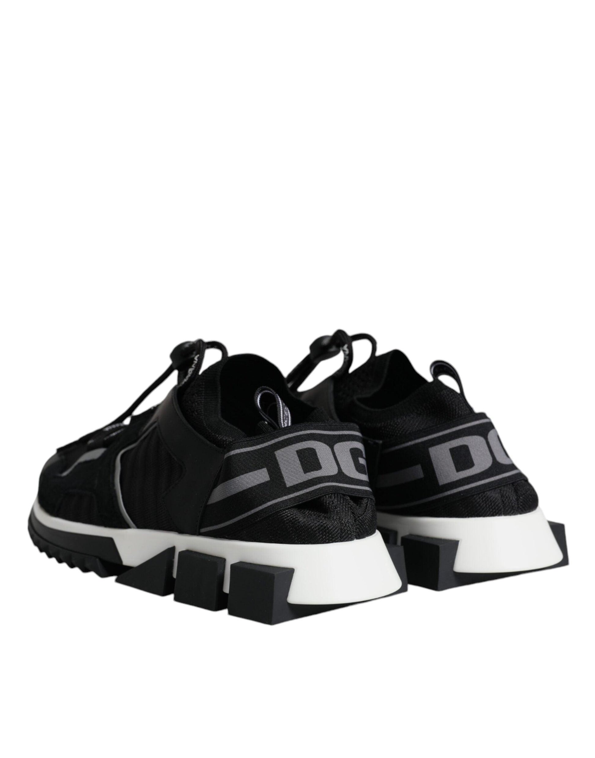 Dolce & Gabbana Black Mesh Sorrento Trekking Sneakers Shoes - Arichezz.store