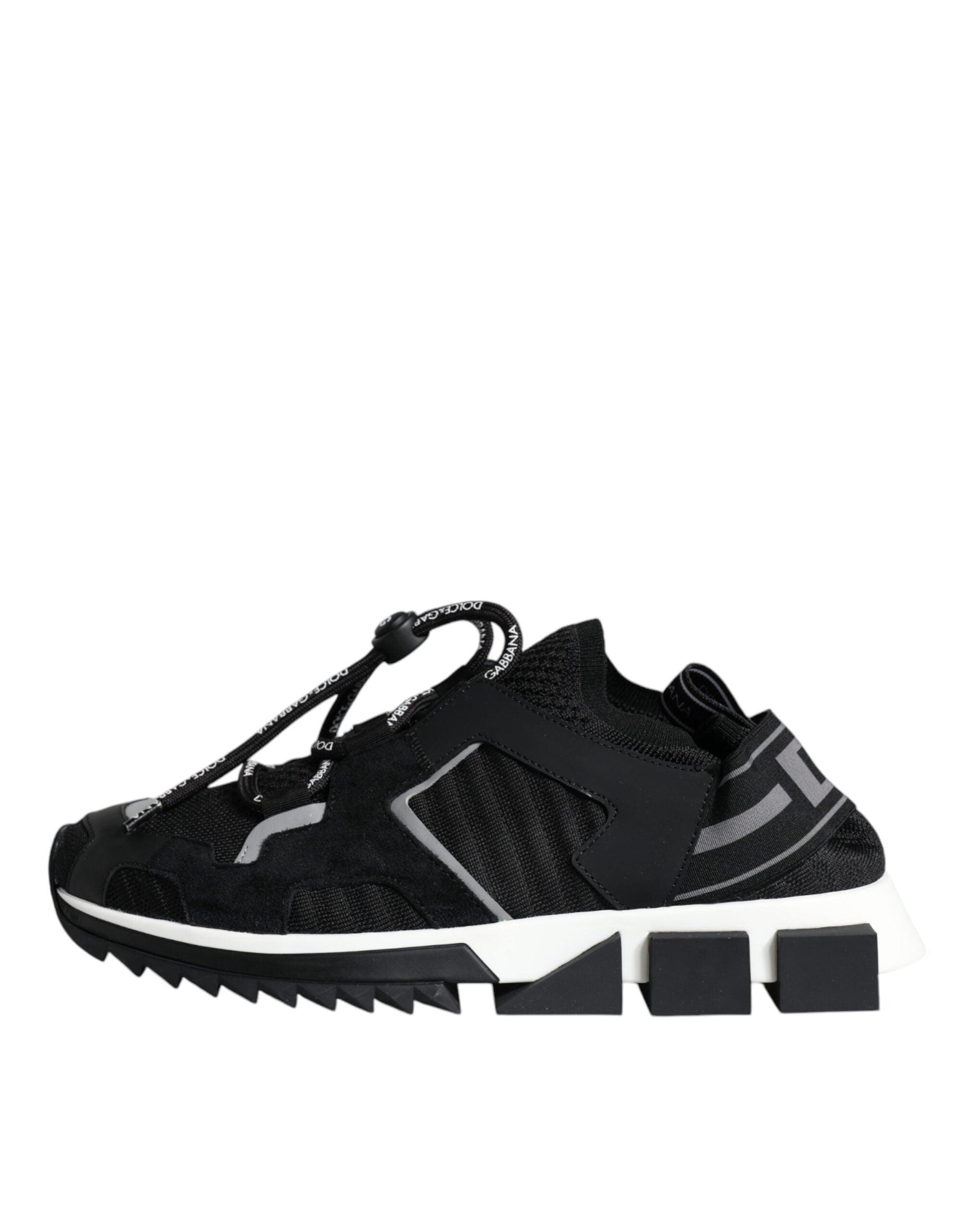 Dolce & Gabbana Black Mesh Sorrento Trekking Sneakers Shoes - Arichezz.store