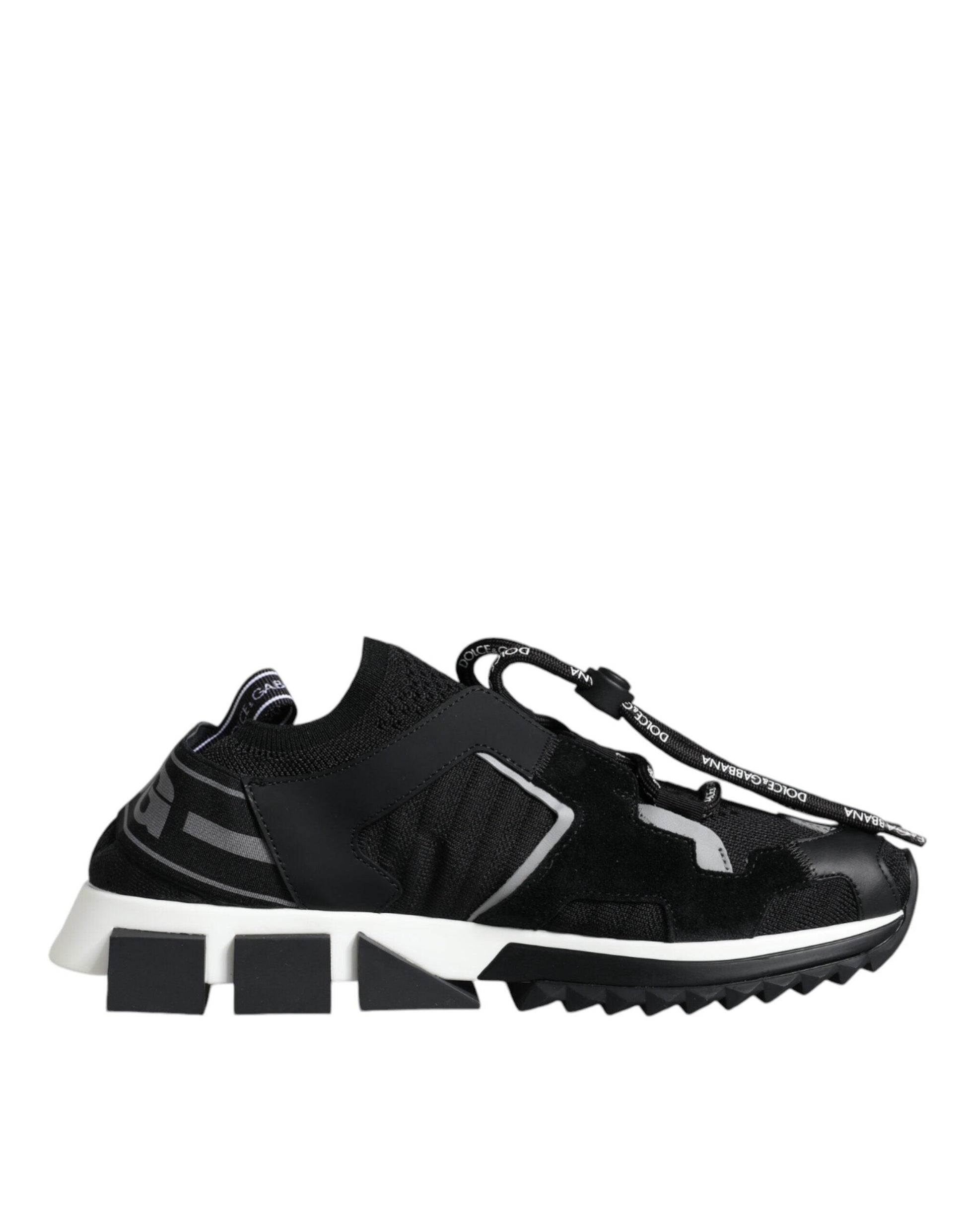 Dolce & Gabbana Black Mesh Sorrento Trekking Sneakers Shoes - Arichezz.store