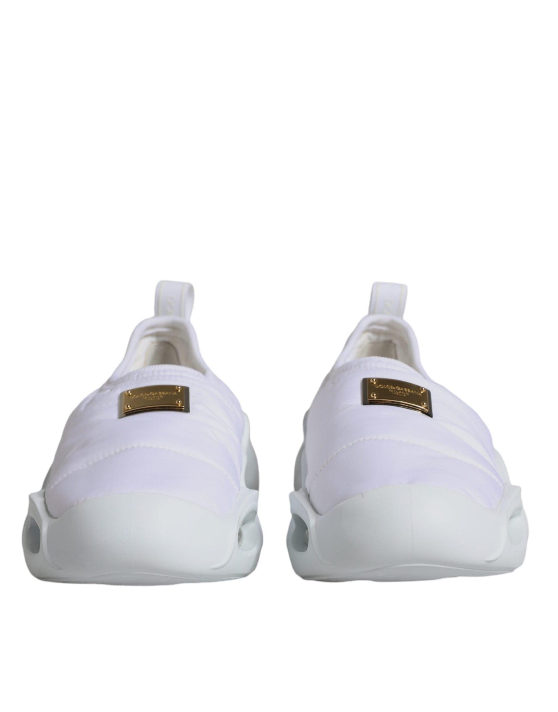 Dolce & Gabbana White Padded Fabric Low Top Sneakers Shoes - Arichezz.store