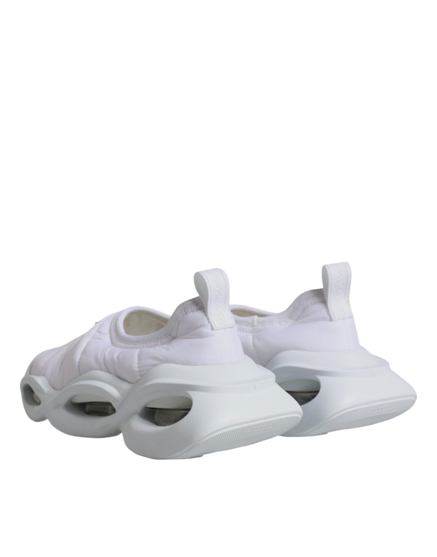 Dolce & Gabbana White Padded Fabric Low Top Sneakers Shoes - Arichezz.store