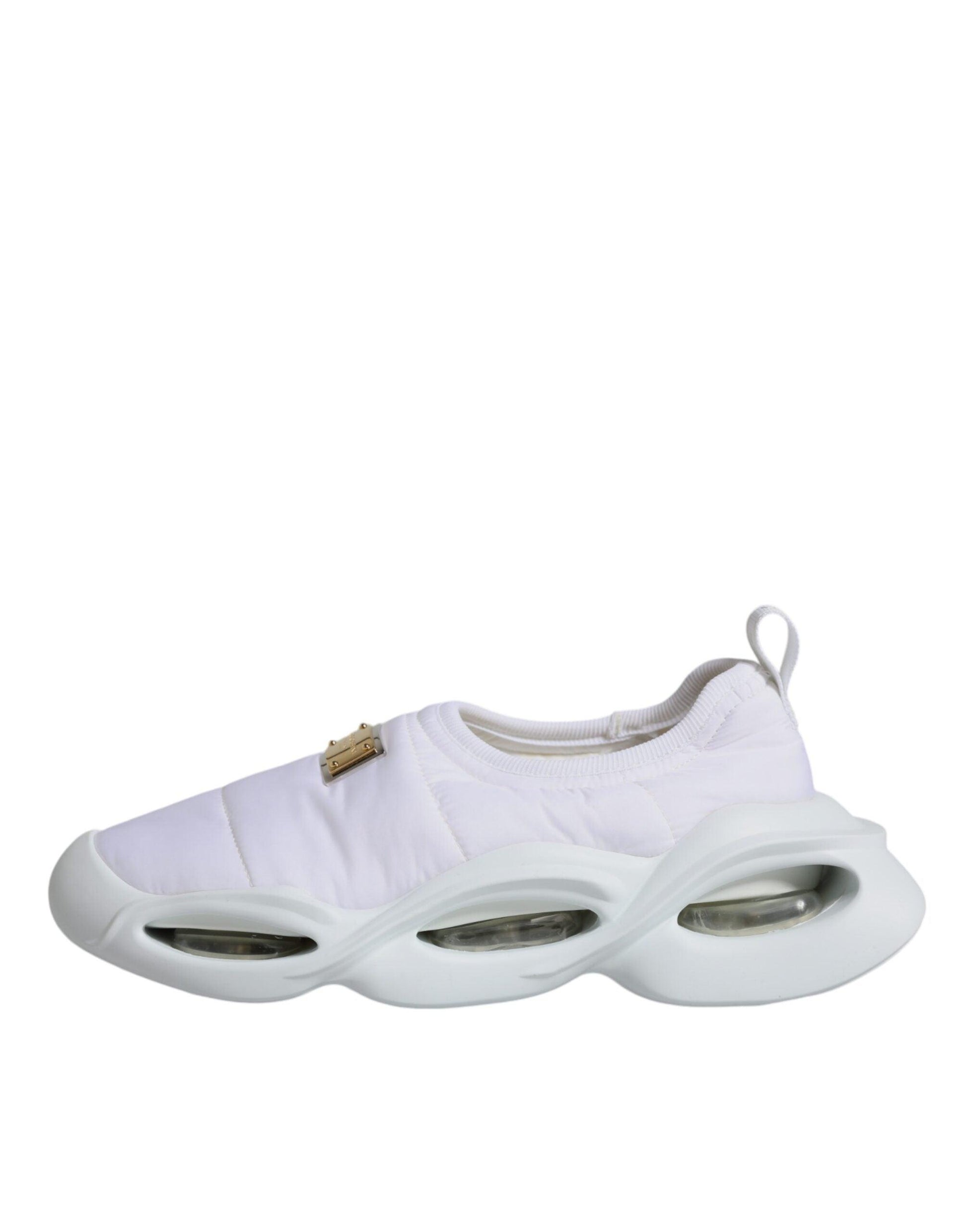 Dolce & Gabbana White Padded Fabric Low Top Sneakers Shoes - Arichezz.store