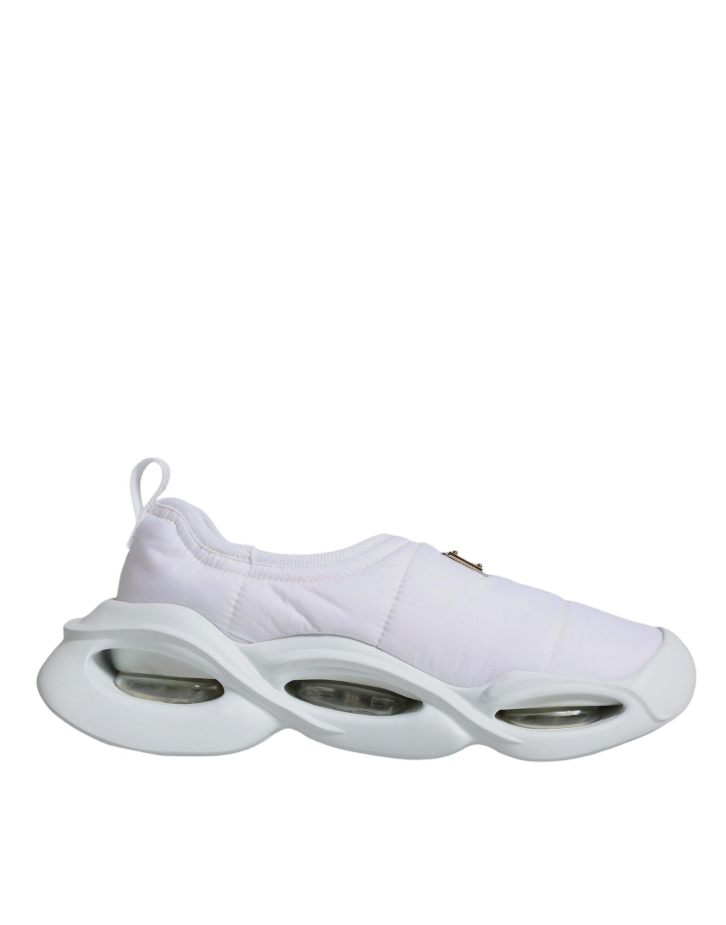 Dolce & Gabbana White Padded Fabric Low Top Sneakers Shoes - Arichezz.store