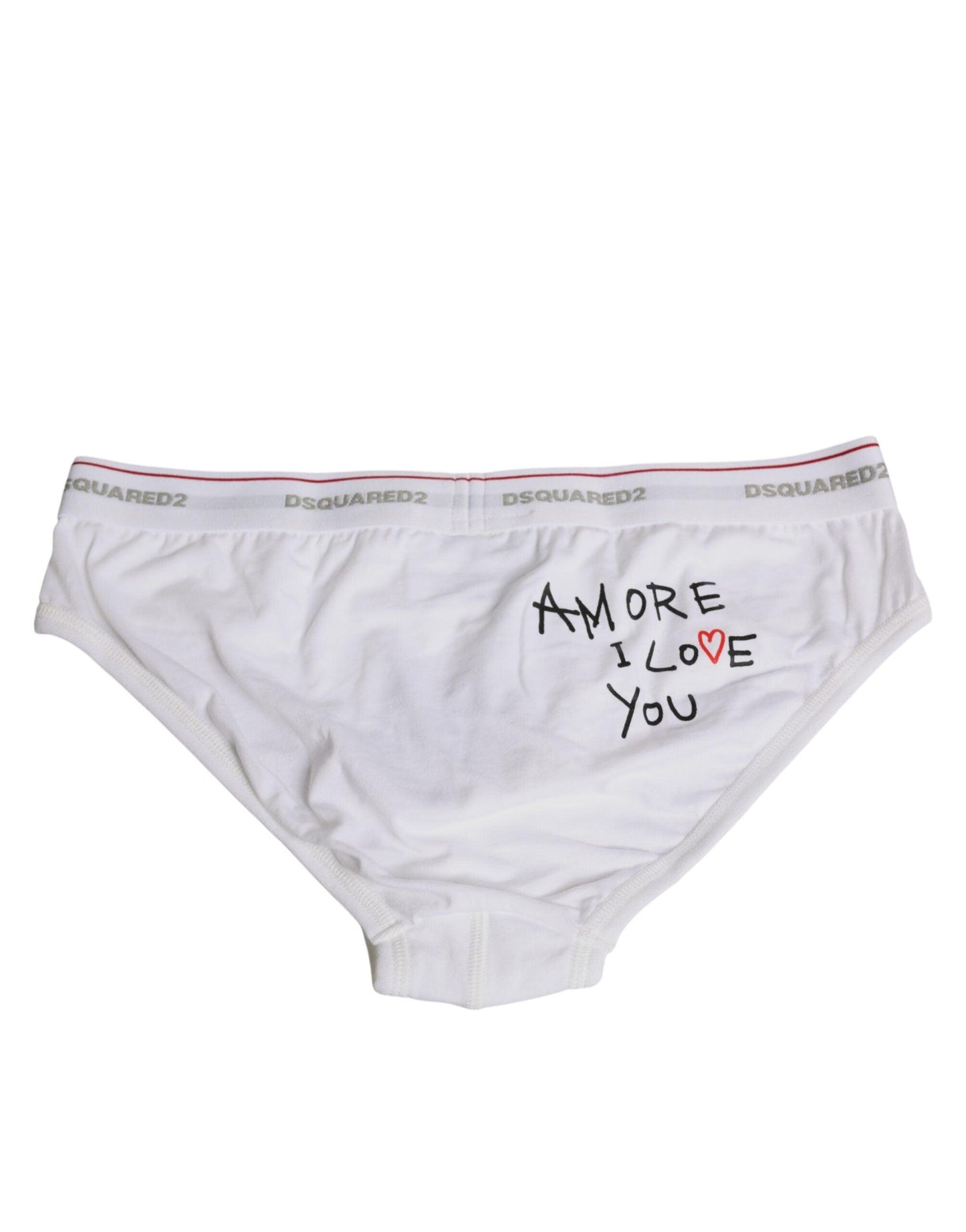 Dsquared² White Cotton Stretch Women Mid Waist Panty Underwear - Arichezz.store