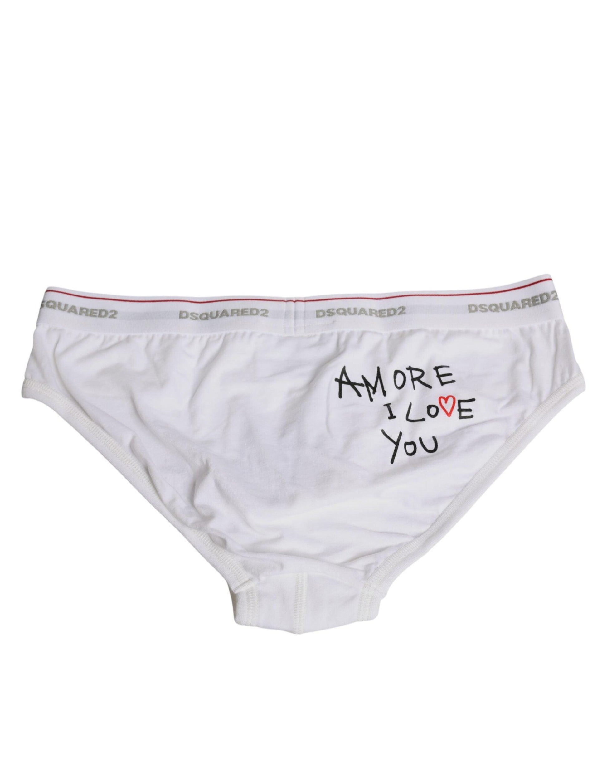 Dsquared² White Cotton Stretch Women Mid Waist Panty Underwear - Arichezz.store