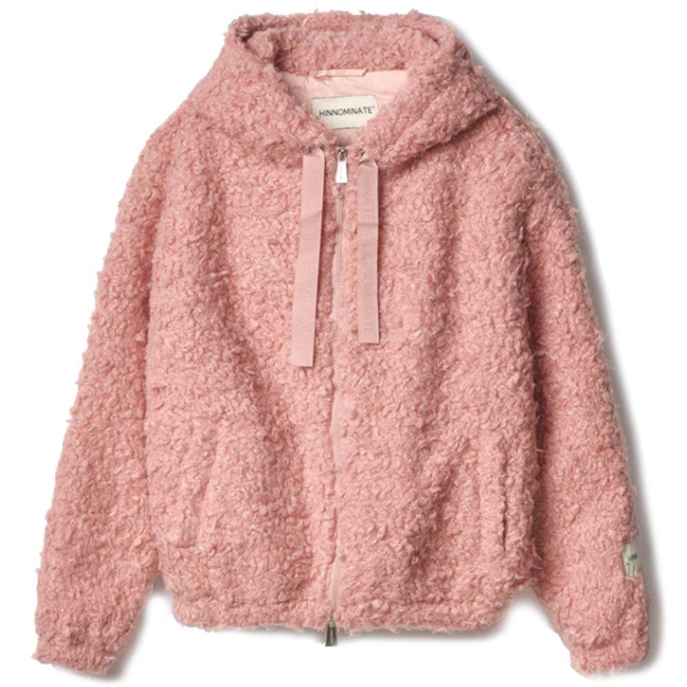 Hinnominate Pink Eco Fur Bomber Jacket with Hood - Arichezz.store