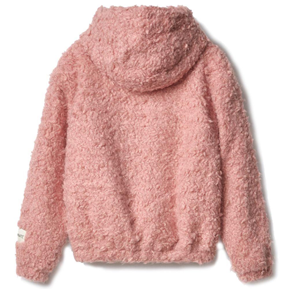 Hinnominate Pink Eco Fur Bomber Jacket with Hood - Arichezz.store