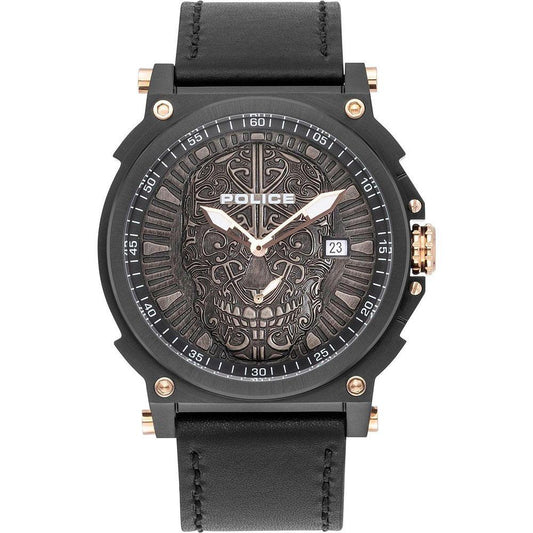 Police Gray Leather Watch - Arichezz.store