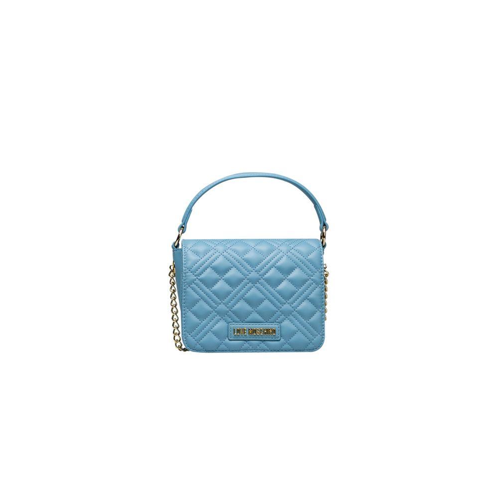 Love Moschino Light Blue Polyethylene Women Handbag - Arichezz.store