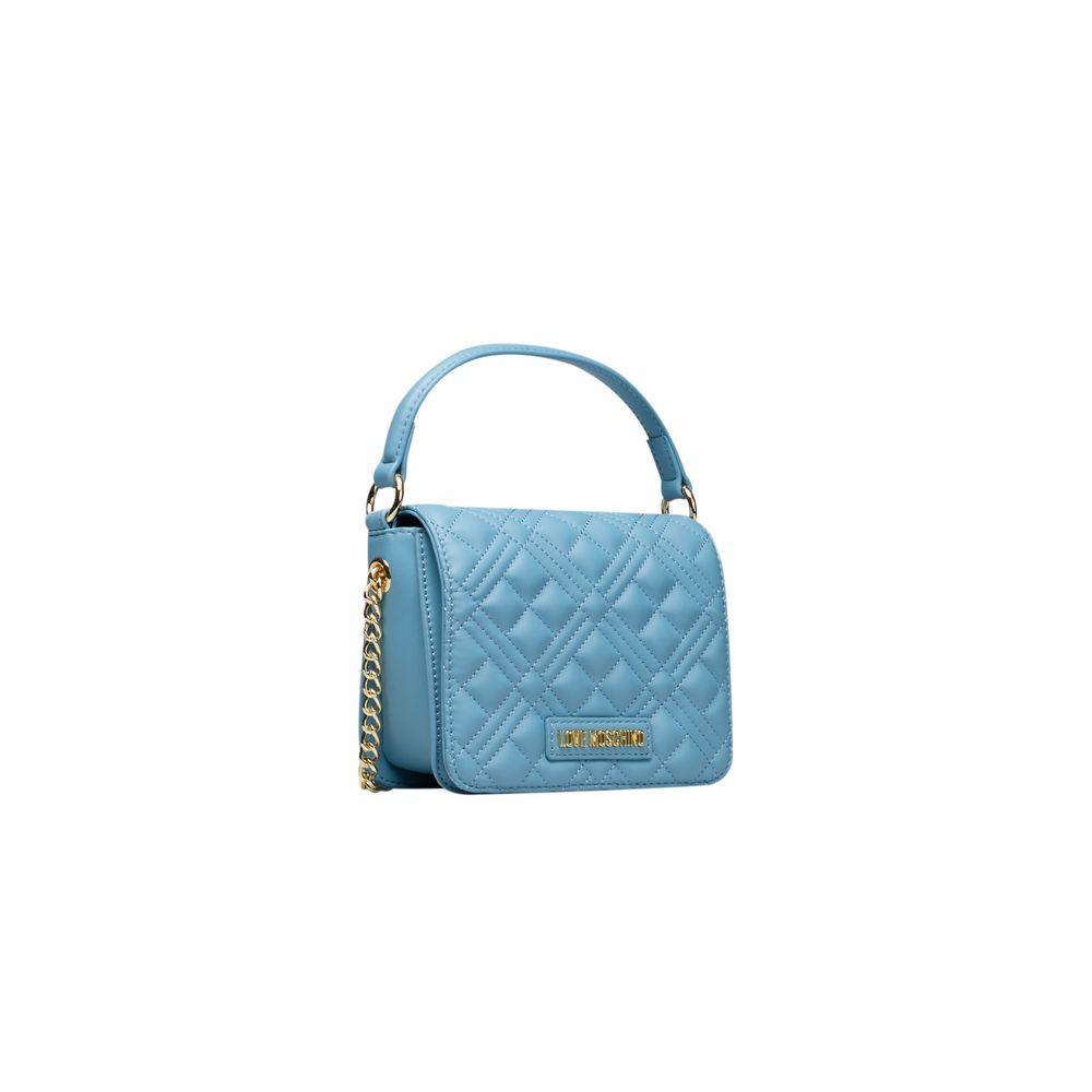 Love Moschino Light Blue Polyethylene Women Handbag - Arichezz.store