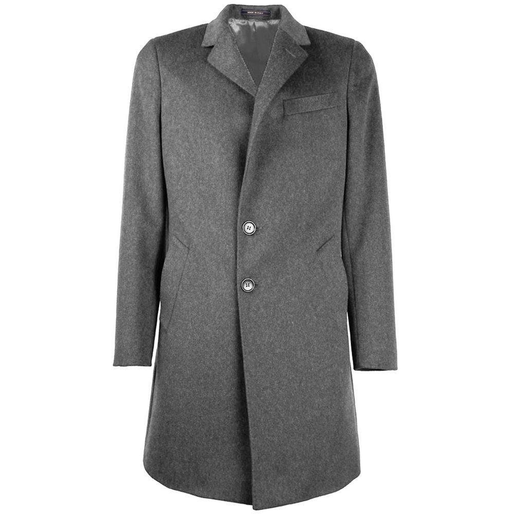 Made in Italy Gray Wool Men's Coat - Arichezz.store