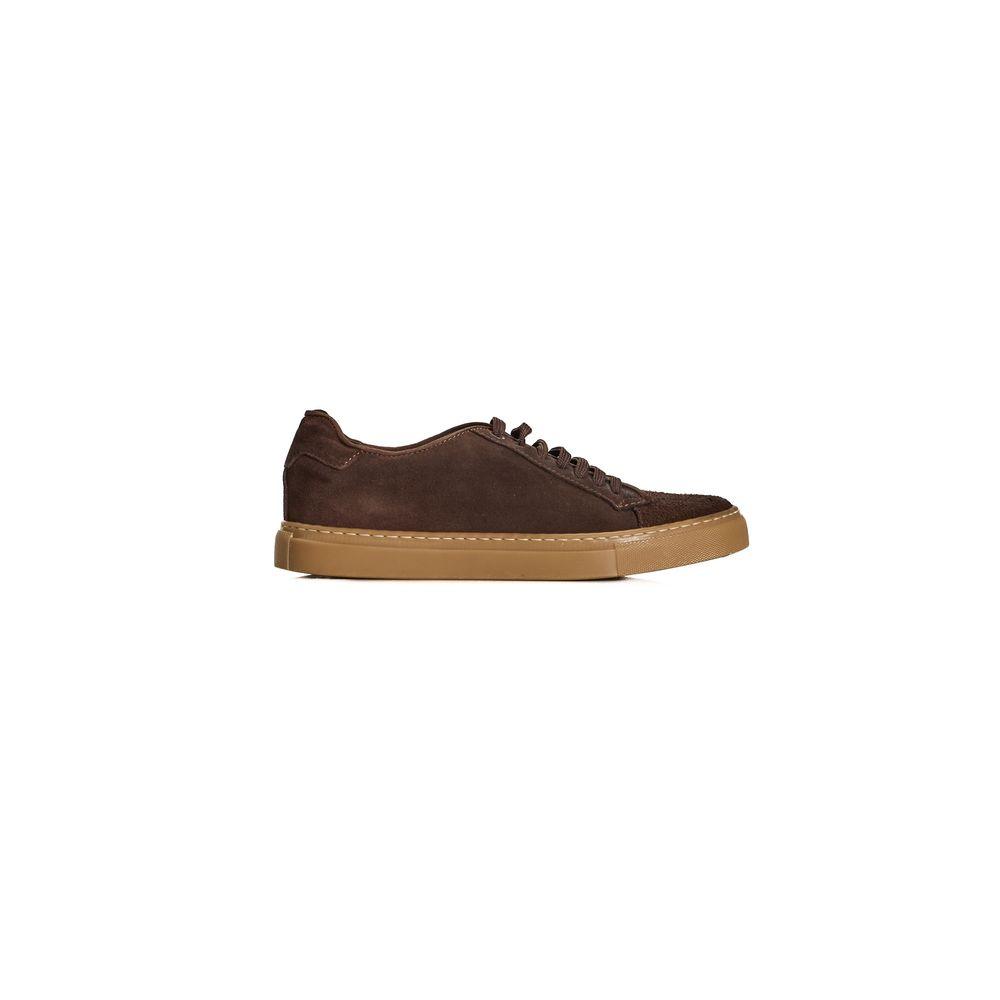 Roberto Pepe Luxury Brown Calfskin Men Sneaker - Arichezz.store